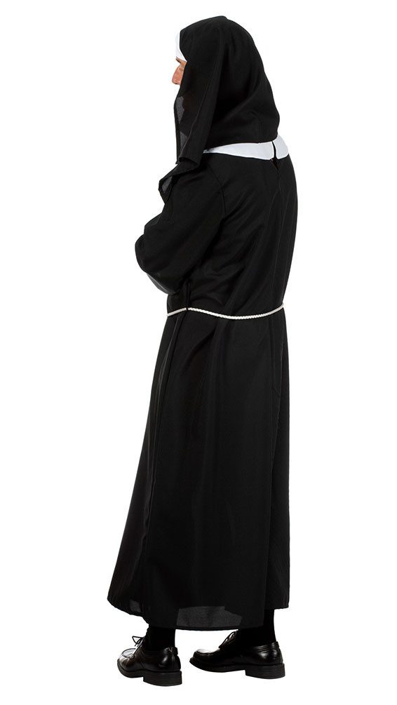 Karneval-Klamotten Nonnen-Kostüm Junggesellenabschied Herrenkostüm Nonne JGA, Hochwertiges Nonnen-Kleid Männer schwarz-weiß inkl. Haube