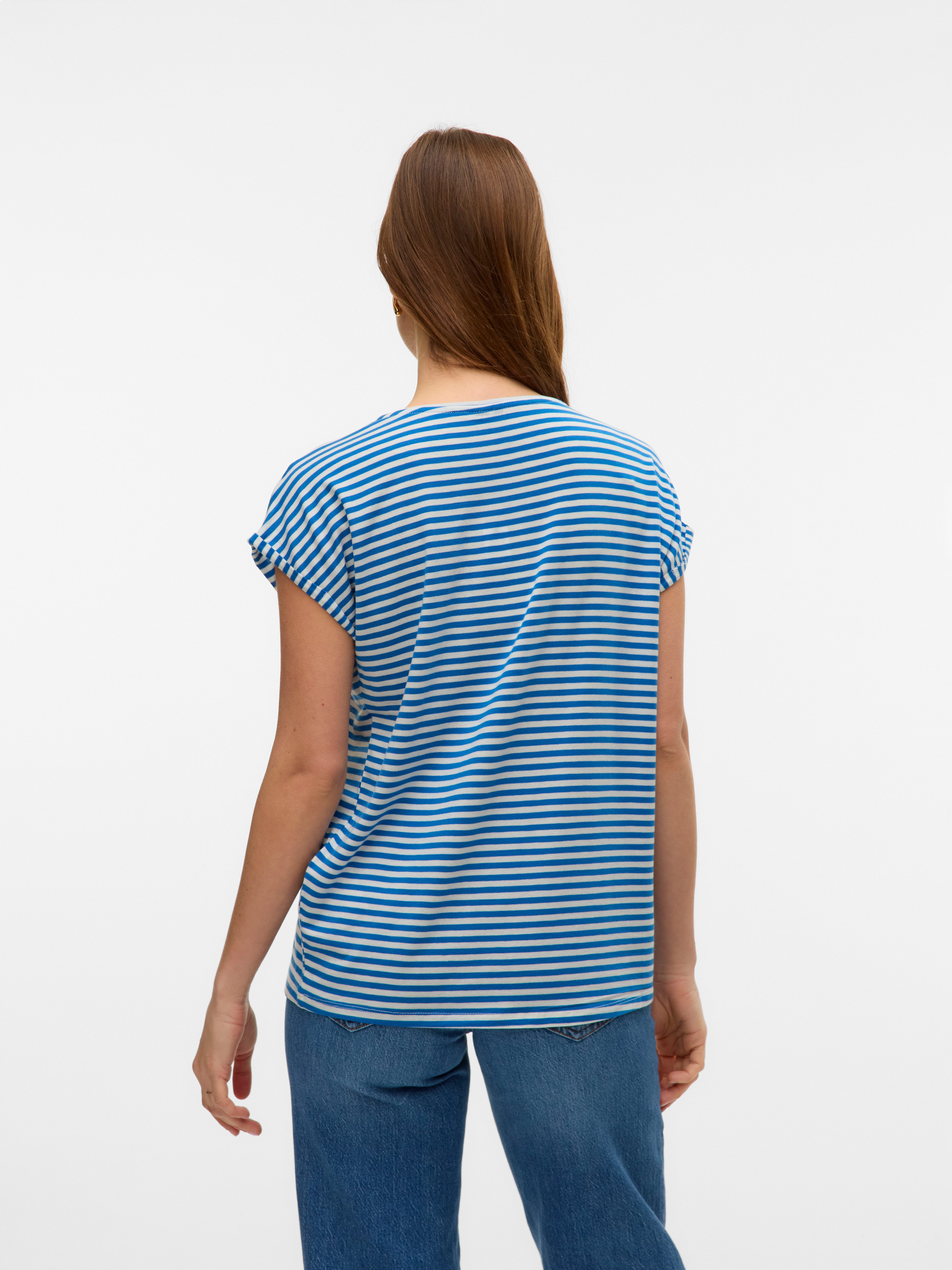 Vero Moda Rundhalsshirt VMAVA PLAIN SS TOP STRIPE GA JRS NOOS Materialmix, günstig online kaufen