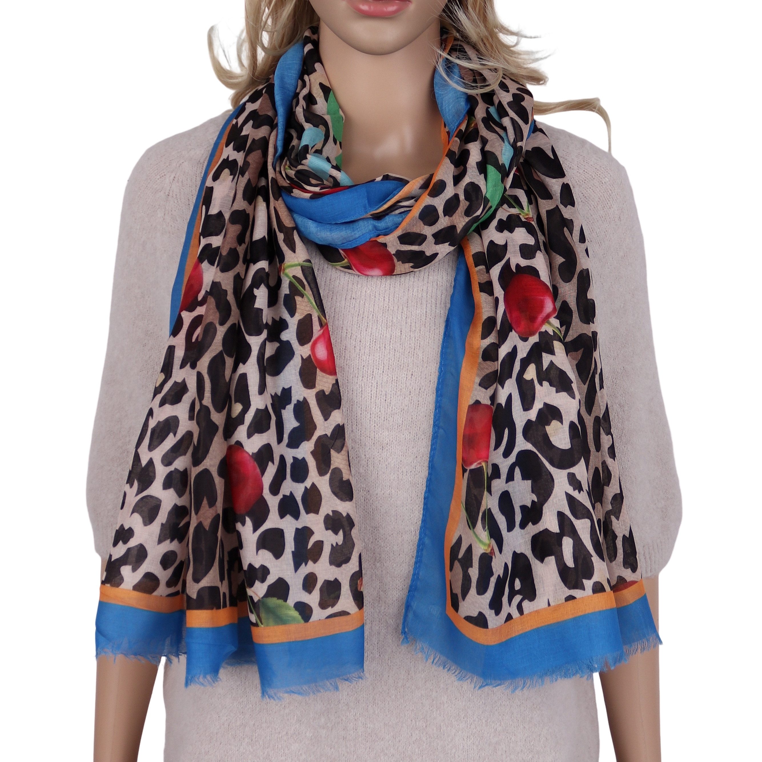 MIRROSI Modeschal Weicher & Leicht Großes Schal, ca.75x180cm, Leo, (aus 70% Viskose, Atemberaubende Desgins), Damen Halstuch Stola ideal für Frühling, Sommer und Herbst