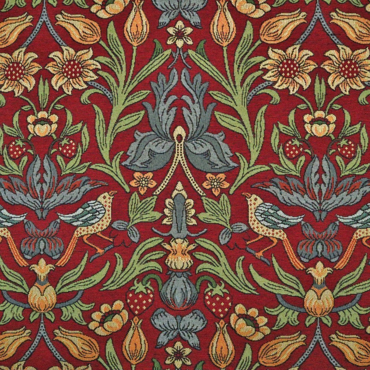 Stofferia Stoff Polsterstoff Gobelin Imperial Rot, Breite 140 cm, Meterware