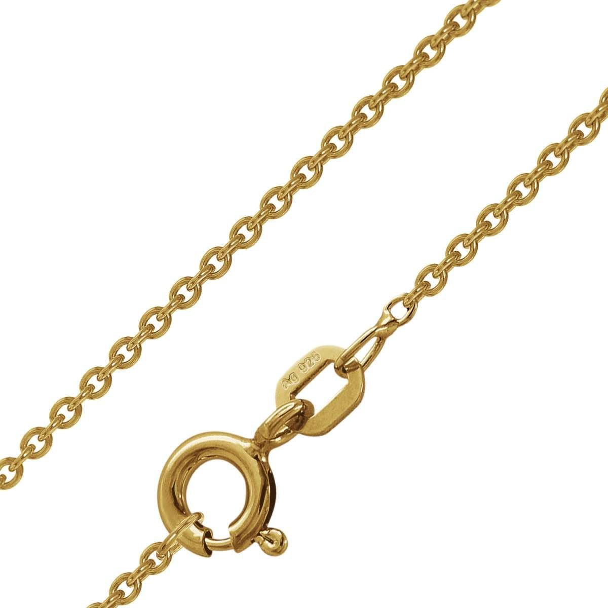 trendor Kette ohne Anhänger 75649, Herrenkette Silber 925 10M Goldplattiert Ankerkette 1,5 mm