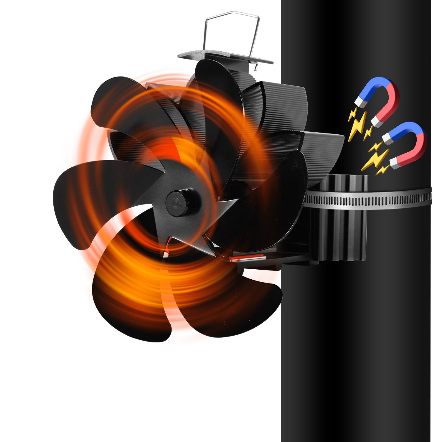 Clanmacy Kaminventilator Kaminofen Ventilator Ofenventilator Stromloser günstig online kaufen