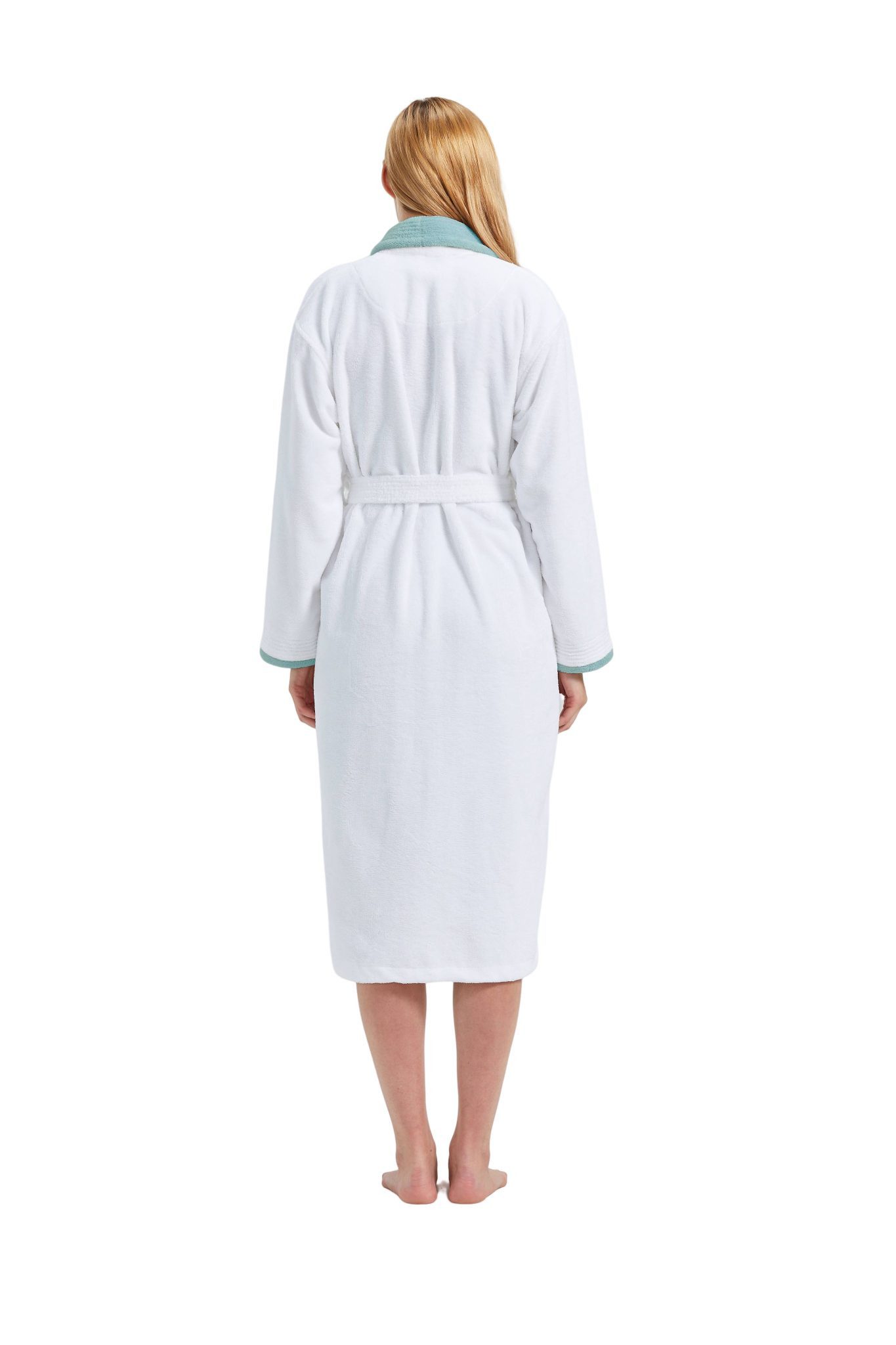 RAIKOU Bademantel Damen und Herren Luxuriöser Morgenmantel Sauna Wellness Mantel, Kimono-Kragen, Gürtel, Hochwertiges Material