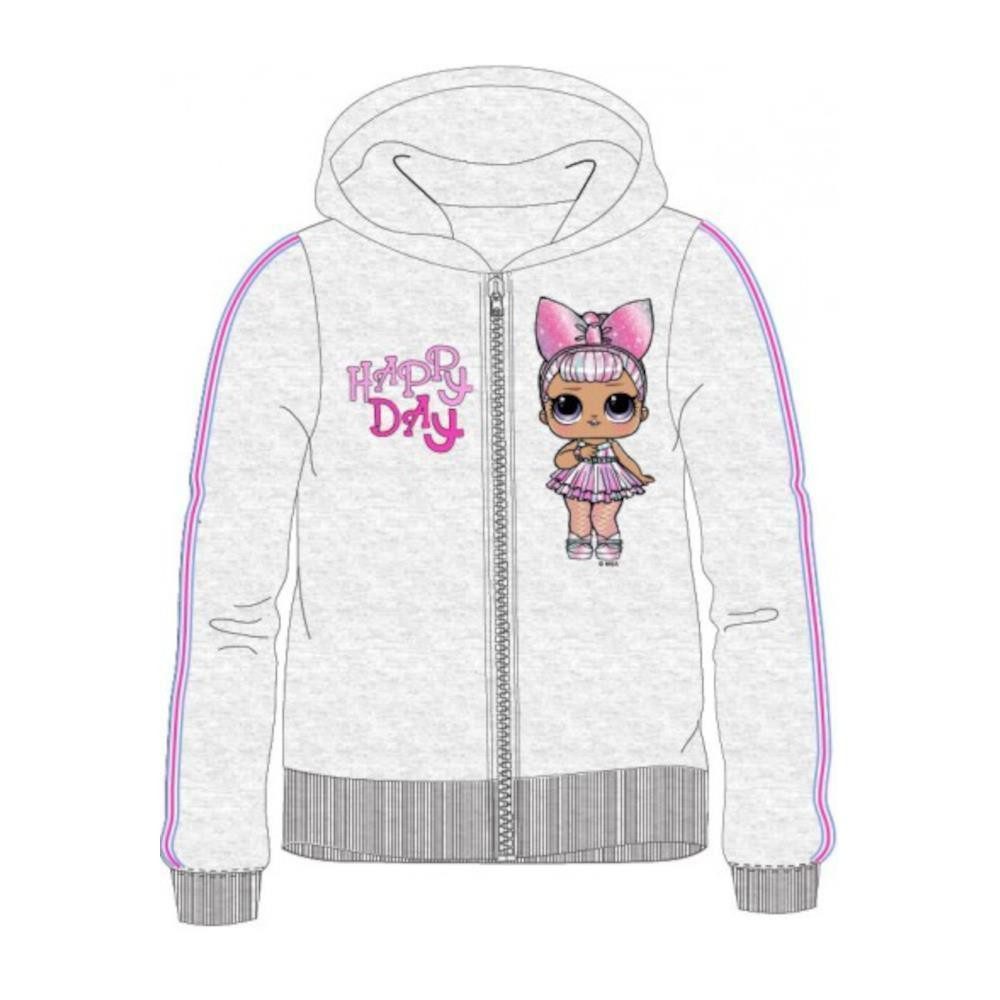 L.O.L. SURPRISE! Sommerjacke L.O.L. Mädchen Jacke mit Kapuze, Sweatshirt, Grau, odeer Pink