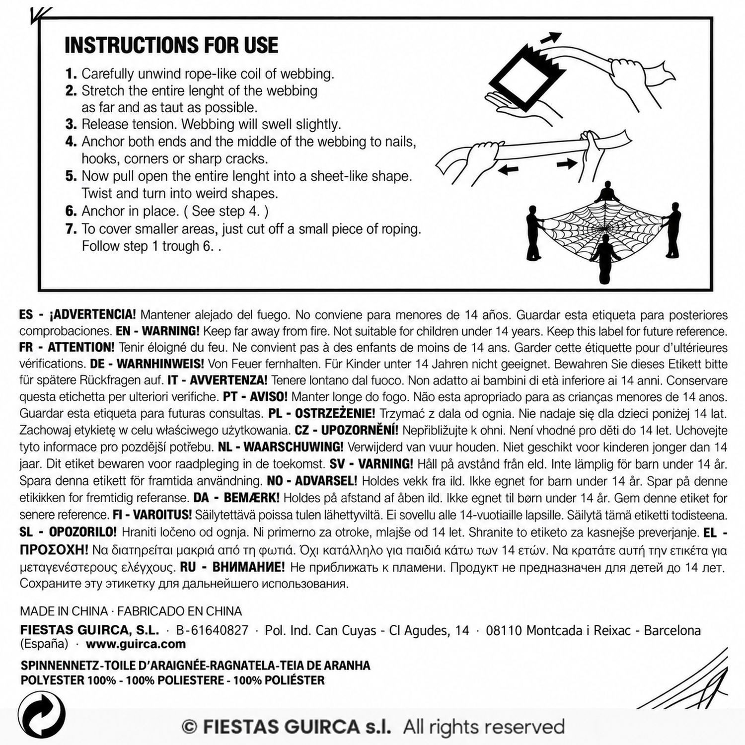 Fiestas Guirca Dekoobjekt Spinnennetz Spinnweben 100g, Grün - Halloween Dek – Bild 4 von 4