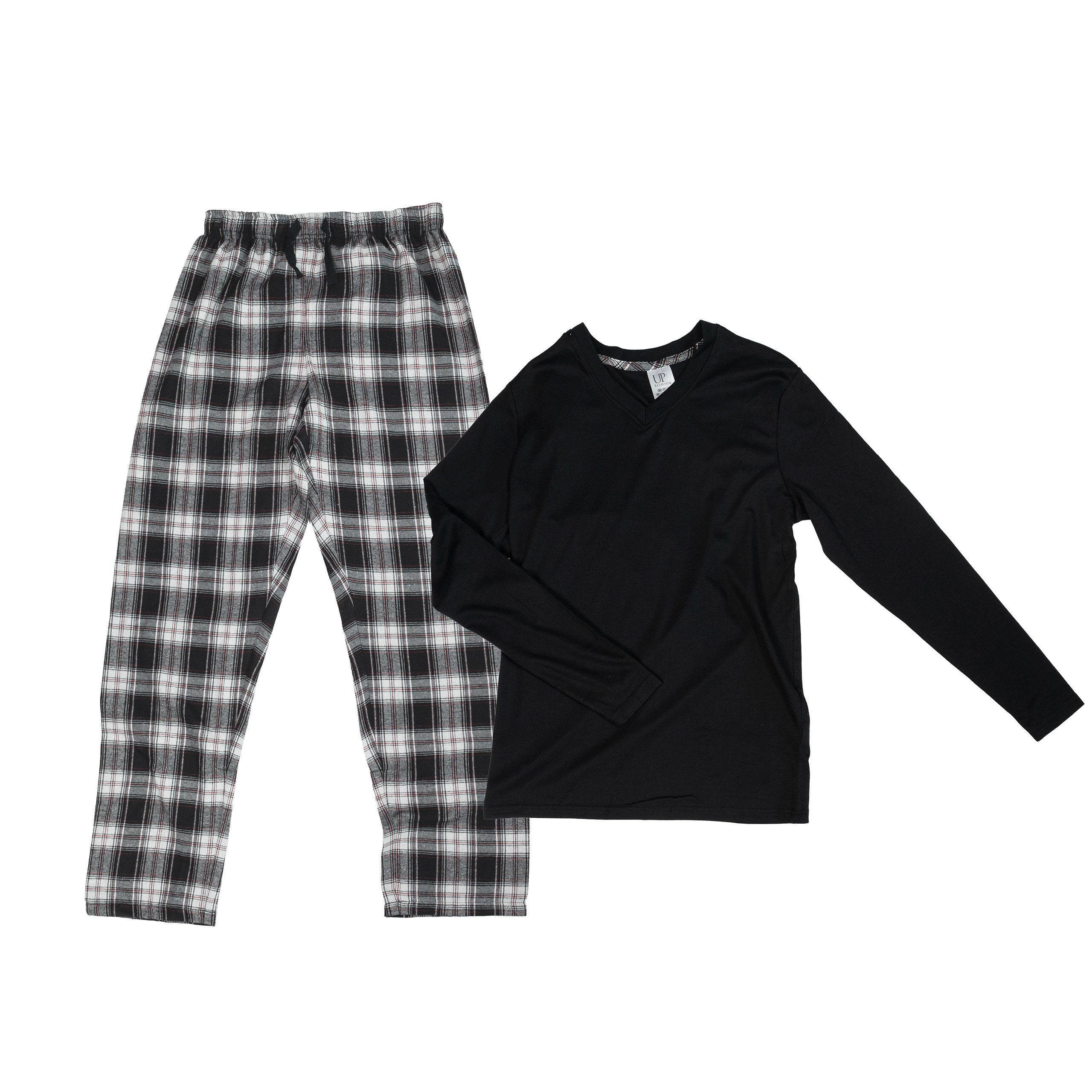 UP2FASHION MEN Pyjama Herren Flanell-Pyjama aus 100% Baumwolle, 2-teiliger günstig online kaufen