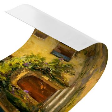Bilderdepot24 Küchenrückwand gelb dekor Kunst Natur Bäume Wald Italienische Landschaft Toskana, (1-tlg., Nischenrückwand - für Fliesenspiegel ohne Bohren - matt), Spritzschutz Rückwand Küche Herd - Folie selbstklebend versch. Größen