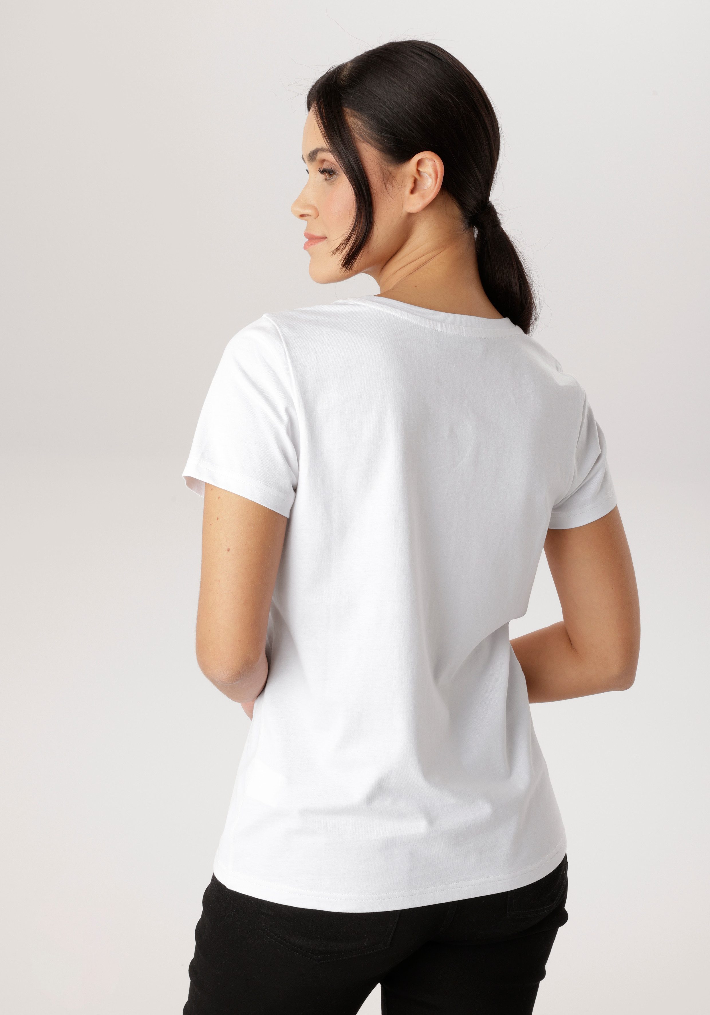 Aniston SELECTED T-Shirt mit aufwendiger 3D-Applikation - NEUE KOLLEKTION