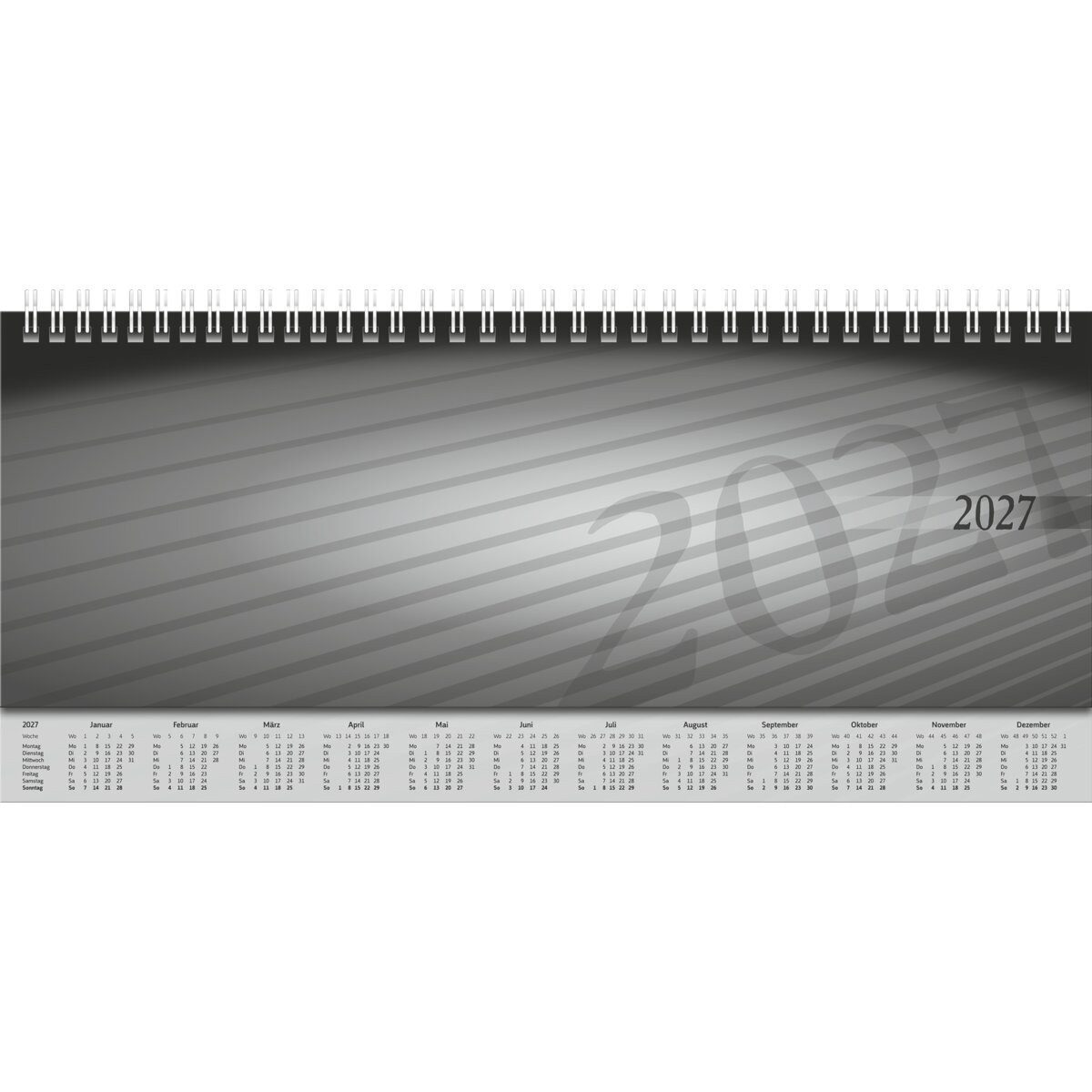 Schreibtischkalender Schreibtischquerkalender Sequenz 29,7x10,5cm 1 Woche/2 Seiten Karton s