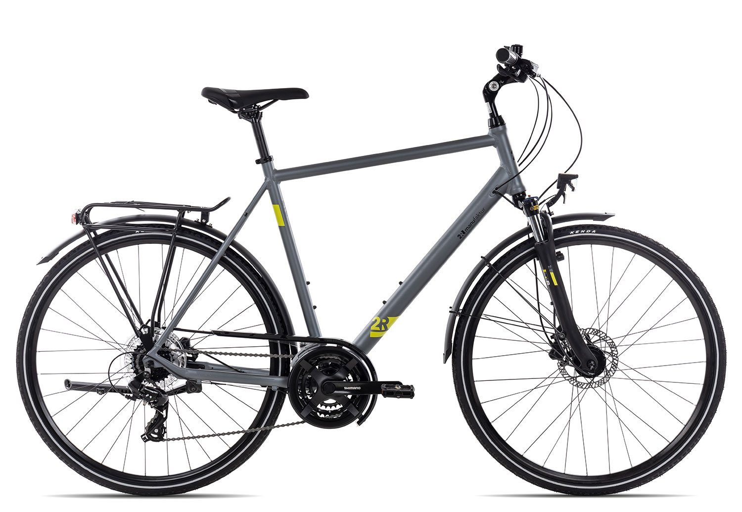 2R Manufaktur Trekkingrad TRX21, 21 Gang Shimano RD-TX-800-7 Schaltwerk, Kettenschaltung, Herrenrad 28 Zoll schwarz/grau