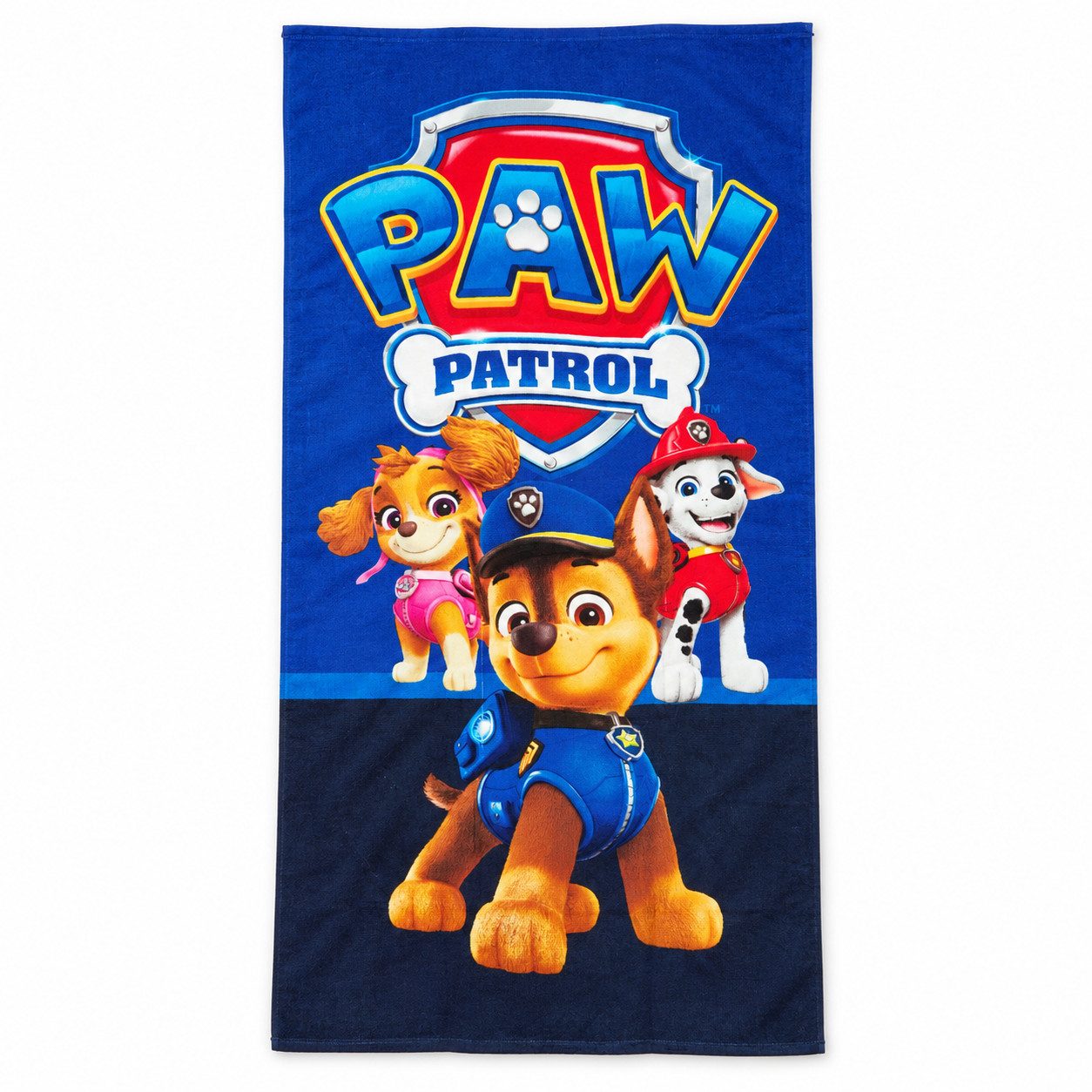 PAW PATROL Strandtuch Paw Patrol Chase Jungen Mikrofaser Strandtuch Badetuch, Gr. 70 x 140 cm