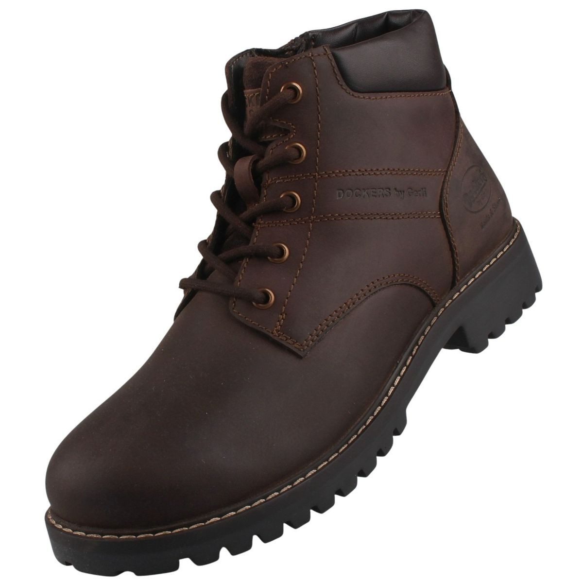 Dockers by Gerli 57IR002-402320 Stiefel Herren Leder-Schnürboot mit Reißverschluss