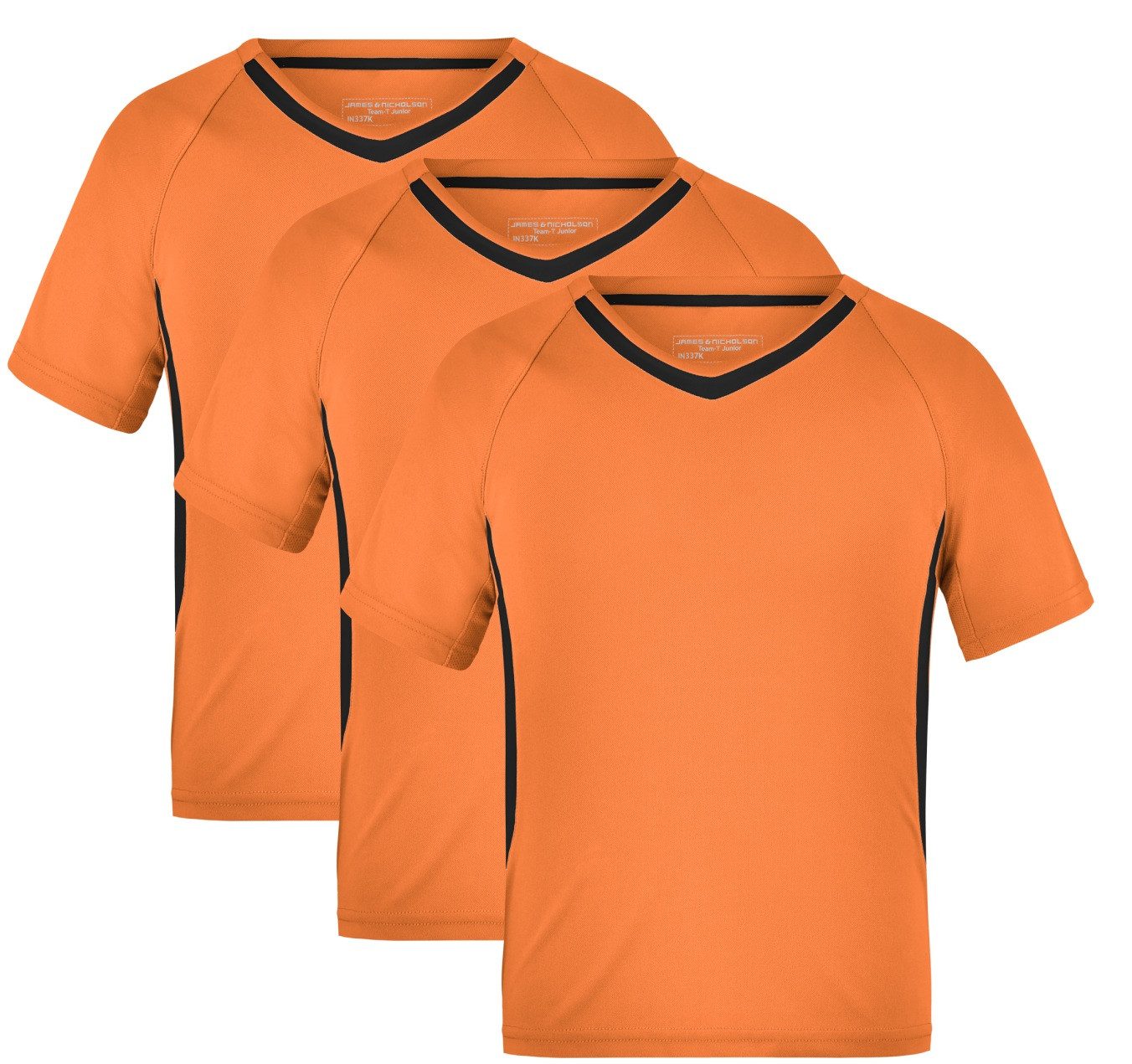 James & Nicholson Funktionsshirt 3er-Pack Funktionelles Teamshirt für Kinder Team-T Junior JN337K (Spar-Set, 3er-Pack) Atmungsaktiv, feuchtigkeitsregulierend und schnell trocknend