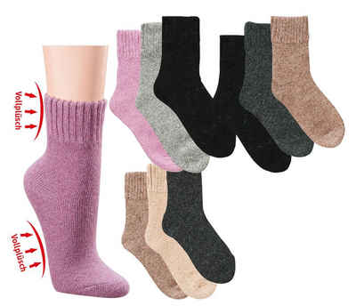 Socks 4 Fun Kuschelsocken Alpaka Vollplüsch 2er Bündel sortiert (2 Paar, 1-Paar, 2 Paar) besonders warm