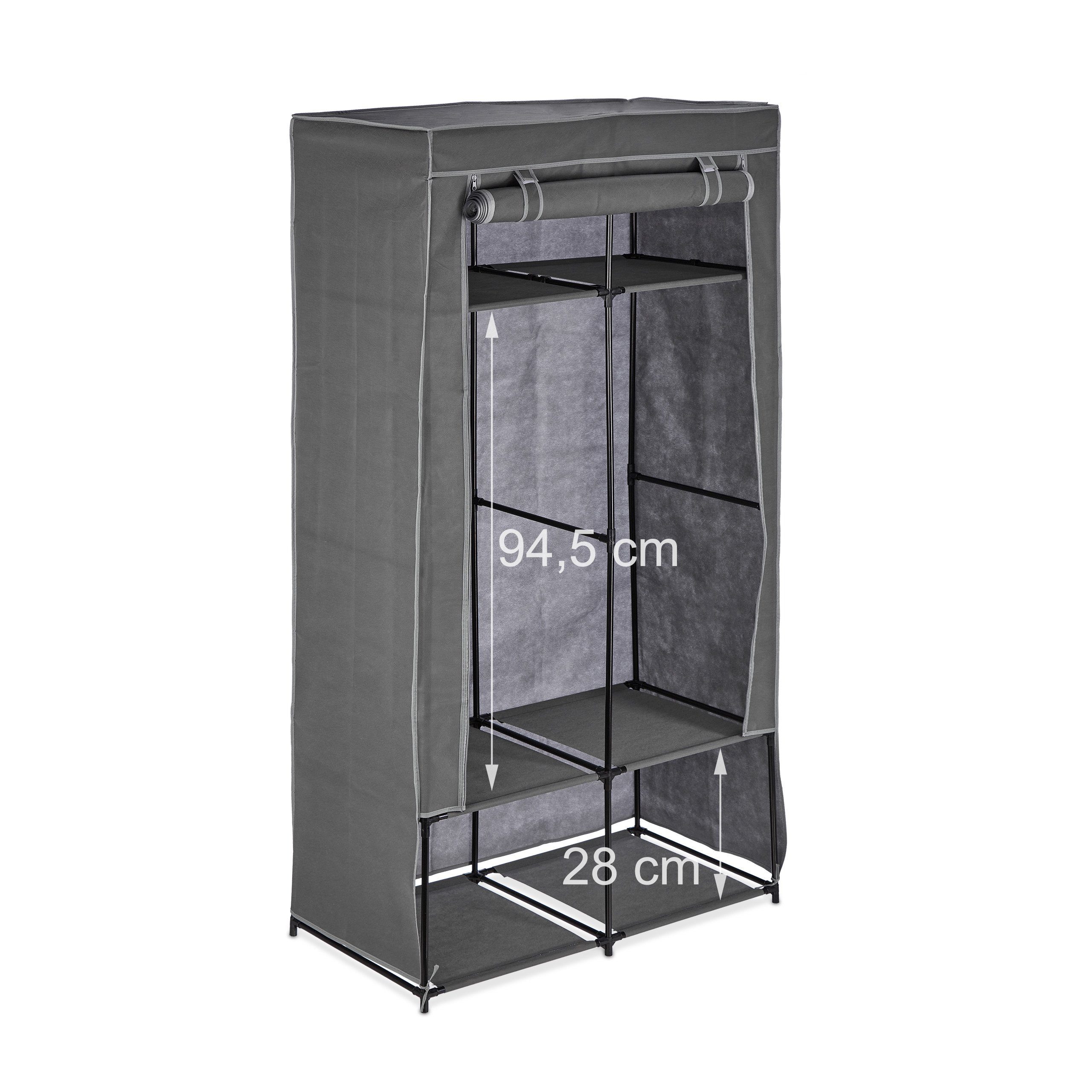 relaxdays Stoffschrank mit 6 Fäch Anthrazit