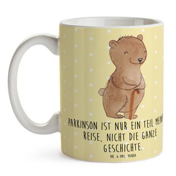 Mr. & Mrs. Panda Tasse Bär Parkinson - Gelb Pastell - Geschenk, Porzellantasse, Kaffeebecher, Keramik, Langlebige Designs