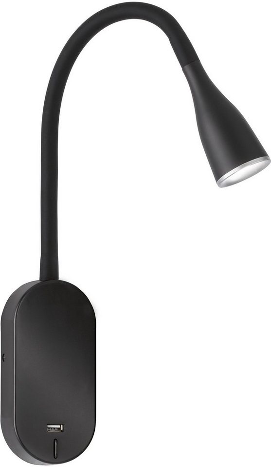 FHL easy! LED Wandstrahler Nox, USB-Anschluss mit Ladefunktion, LED fest  integriert, Warmweiß