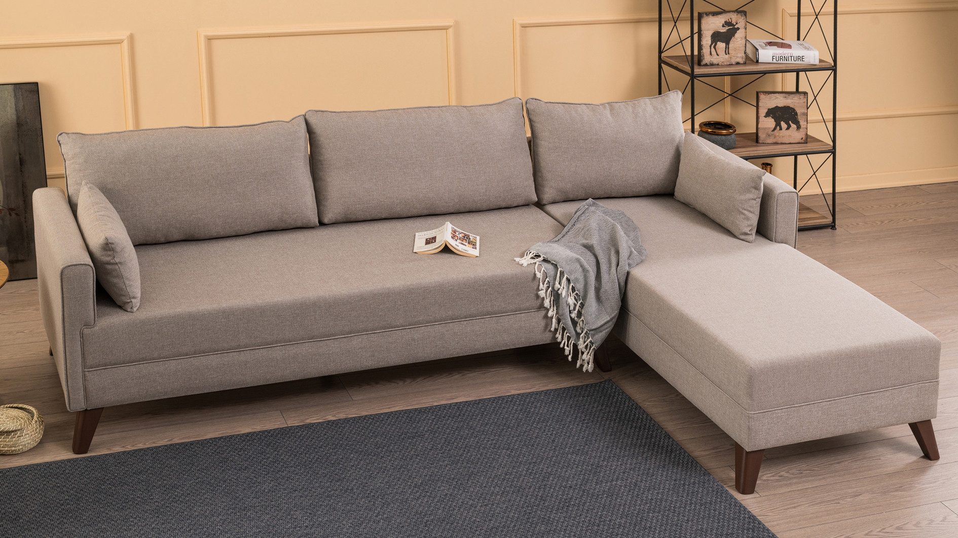Myhomelando Ecksofa Bella, mit losen Rückenkissen