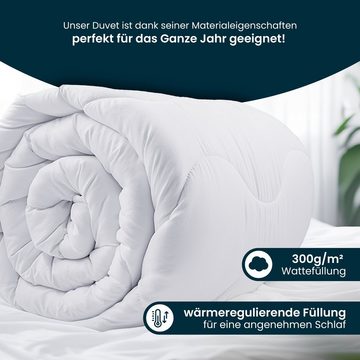 Microfaserbettdecke + Kopfkissen, Bettdecke & Kopfkissen - 2-Set Kopfkissen - Ganzjahresdecke, Gentle North, Füllung: 100% Polyester, Reißverschluss beim Kissen - waschbar - allergikerfreundlich