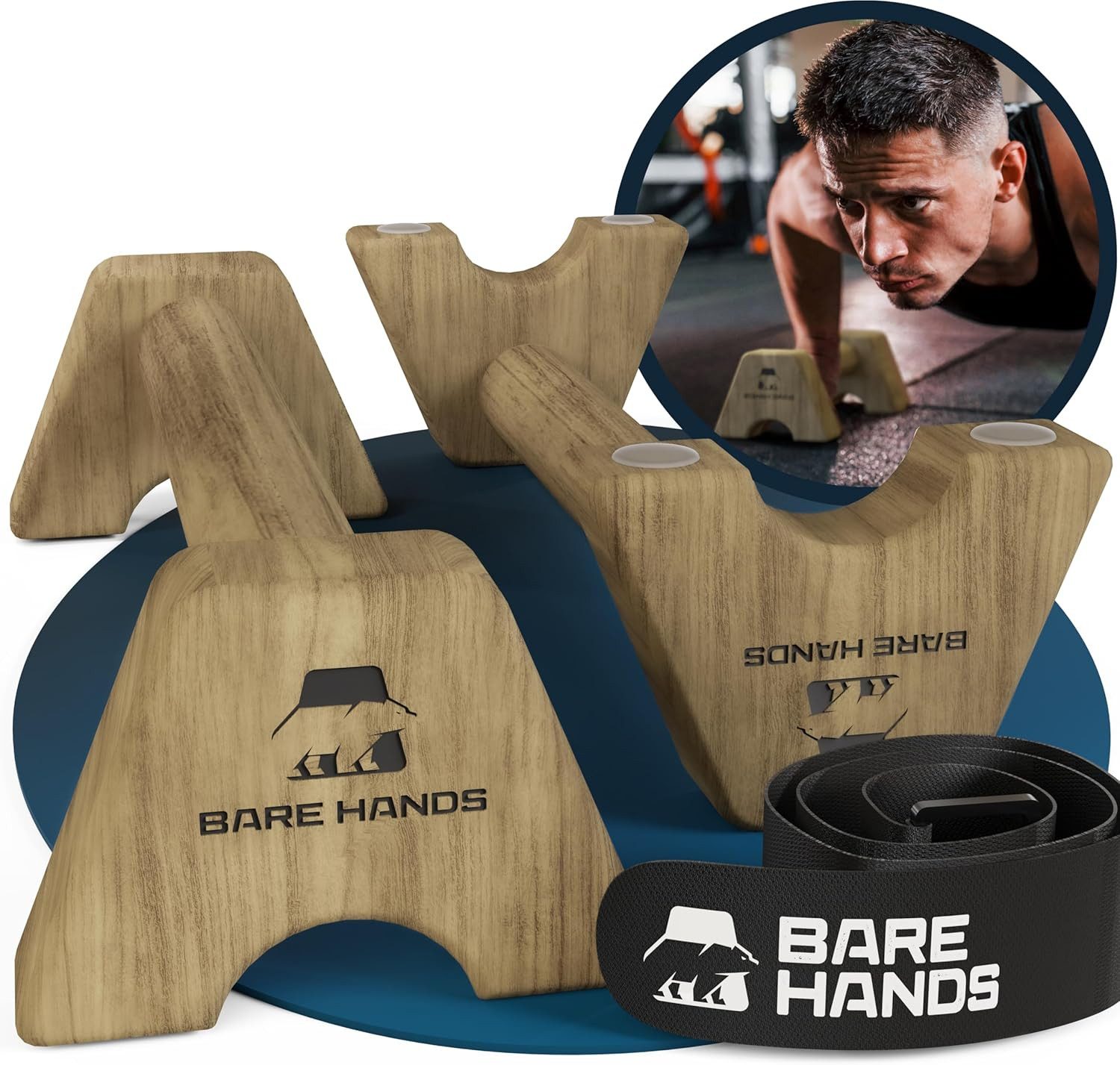 Bare Hands Liegestützgriffe Liegestützgriffe – 2x gelenksschonende & rutschfeste Liegestützgriffe