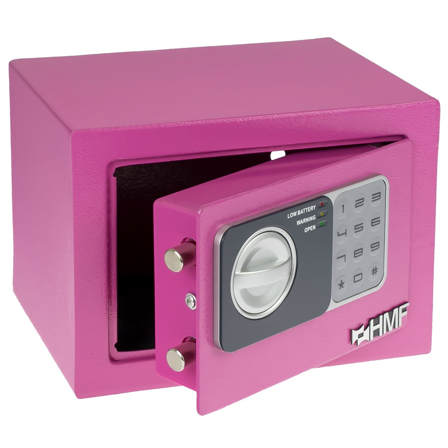 HMF Möbeltresor Robuster Tresor aus Stahl, Schließfach mit Elektronischem Schloss, 23 x 17 x 17 cm, pink