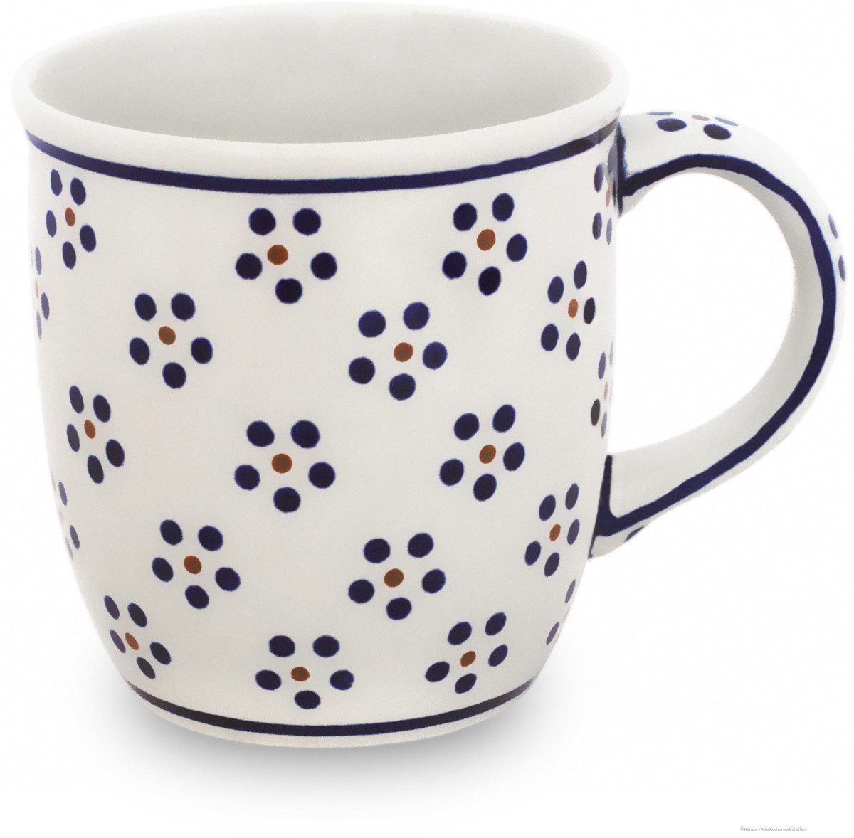Bunzlauer Keramik Becher Bunzlauer Keramik 350 ml Kaffeebecher Teetasse Pott Ø9,3 cm Dekor 1, Keramik