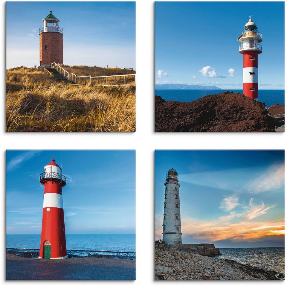 Artland Leinwandbild Leuchtturm Am Meer Geb ude 4 St artland-leinwandbild-leuchtturm-am-meer-geb-ude-4-st