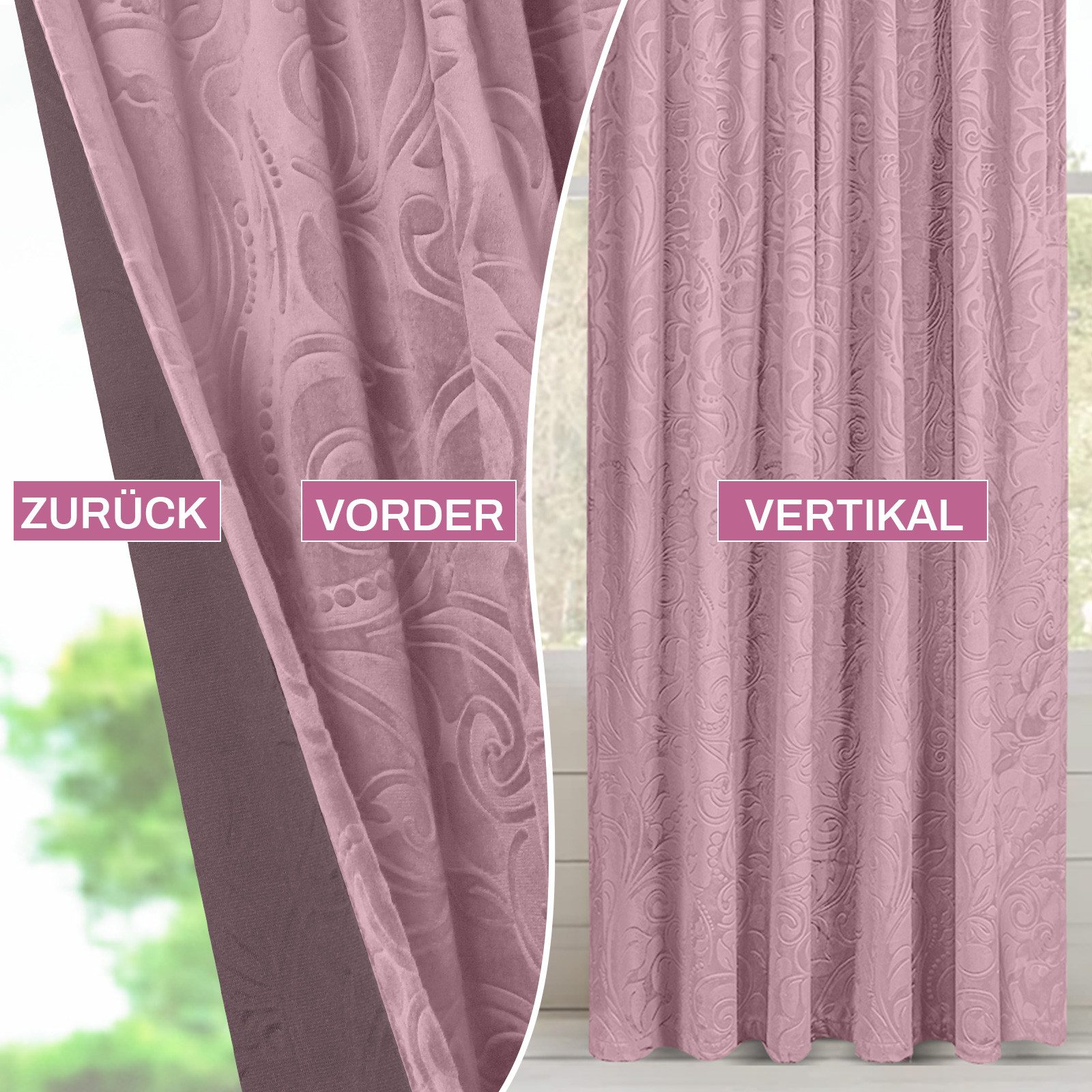 Qelus Gardine Samt Gardinen 2er Set günstig online kaufen