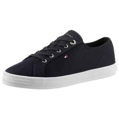 Tommy Hilfiger ESSENTIAL VULCANIZED SNEAKER Plateausneaker mit gestickter Logoflag, Freizeitschuh, Halbschuh, Schnürschuh