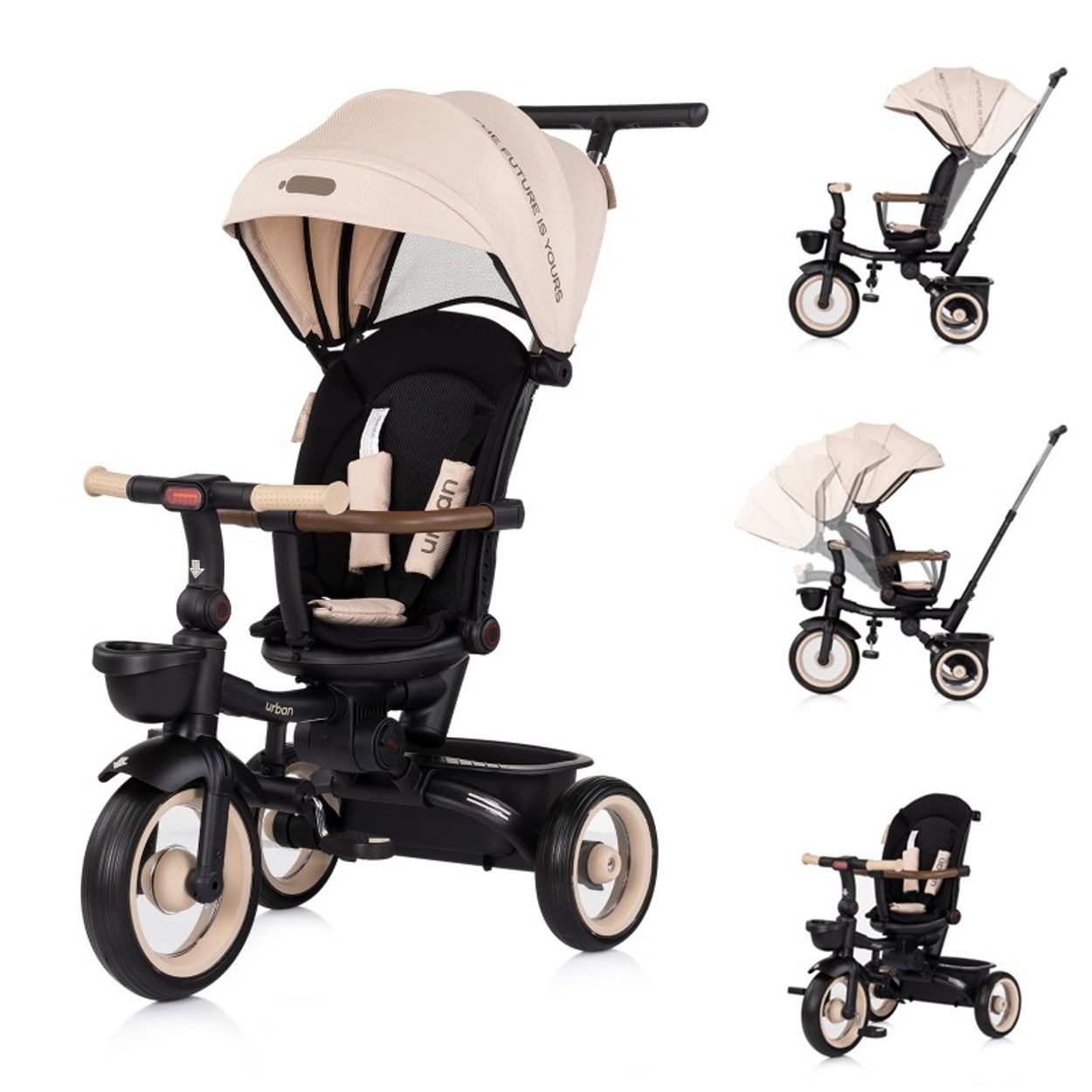 Chipolino Dreirad Dreirad, Tricycle Urban, Lenker mit Licht, klappbar, Sitz günstig online kaufen
