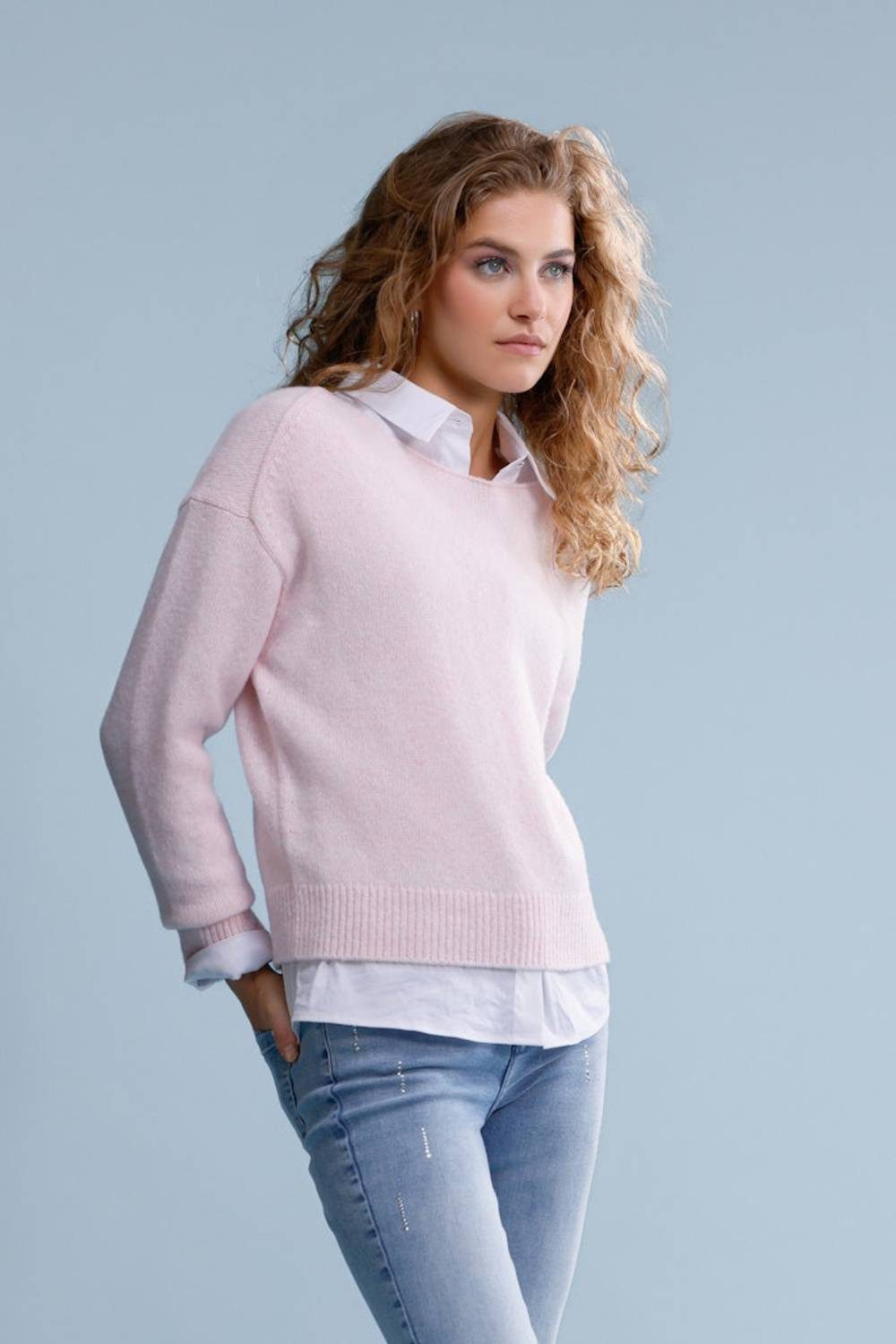 Monari Rundhalspullover 809454 Strickpullover