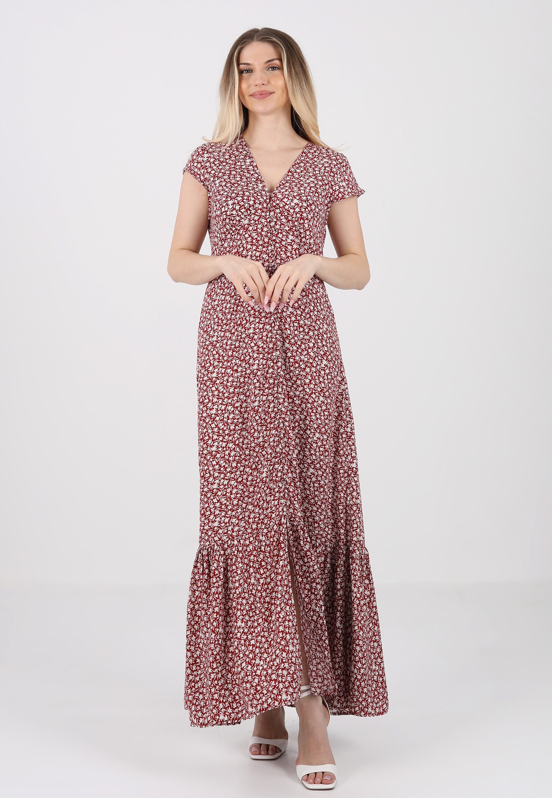 YC Fashion & Style Sommerkleid Elegantes Viskose-Maxikleid mit floralem Muster Alloverdruck