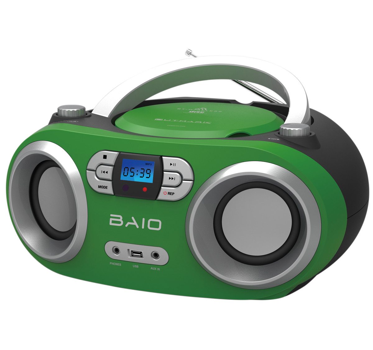 OUTMARK Baio CD магнитола (FM-Radio, BLUETOOTH, USB, CD-PLAYER, AUX-IN, FM-RADIO, KOPFHÖRERANSCHLUSS,FERNB)