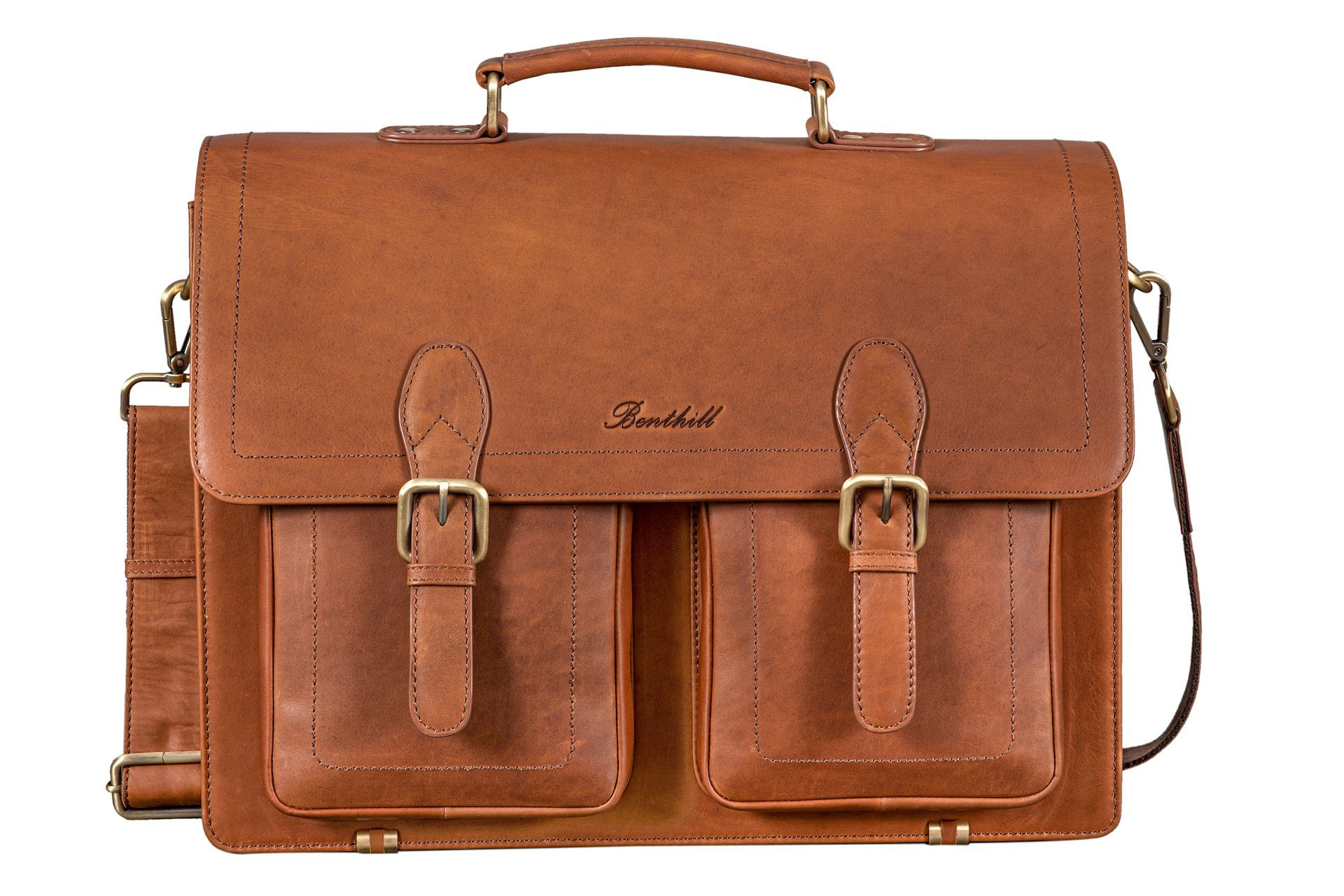 Benthill Aktentasche Echt Leder Laptoptasche Notebooktasche Umhängetasche L günstig online kaufen
