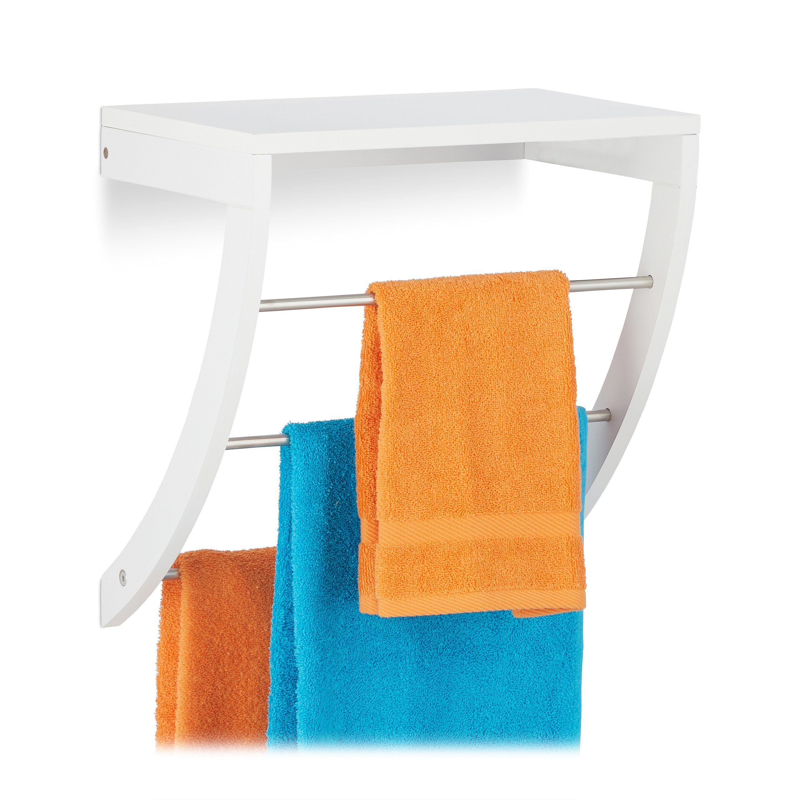 relaxdays Handtuchhalter Wandhandtuchhalter Bad weiß günstig online kaufen