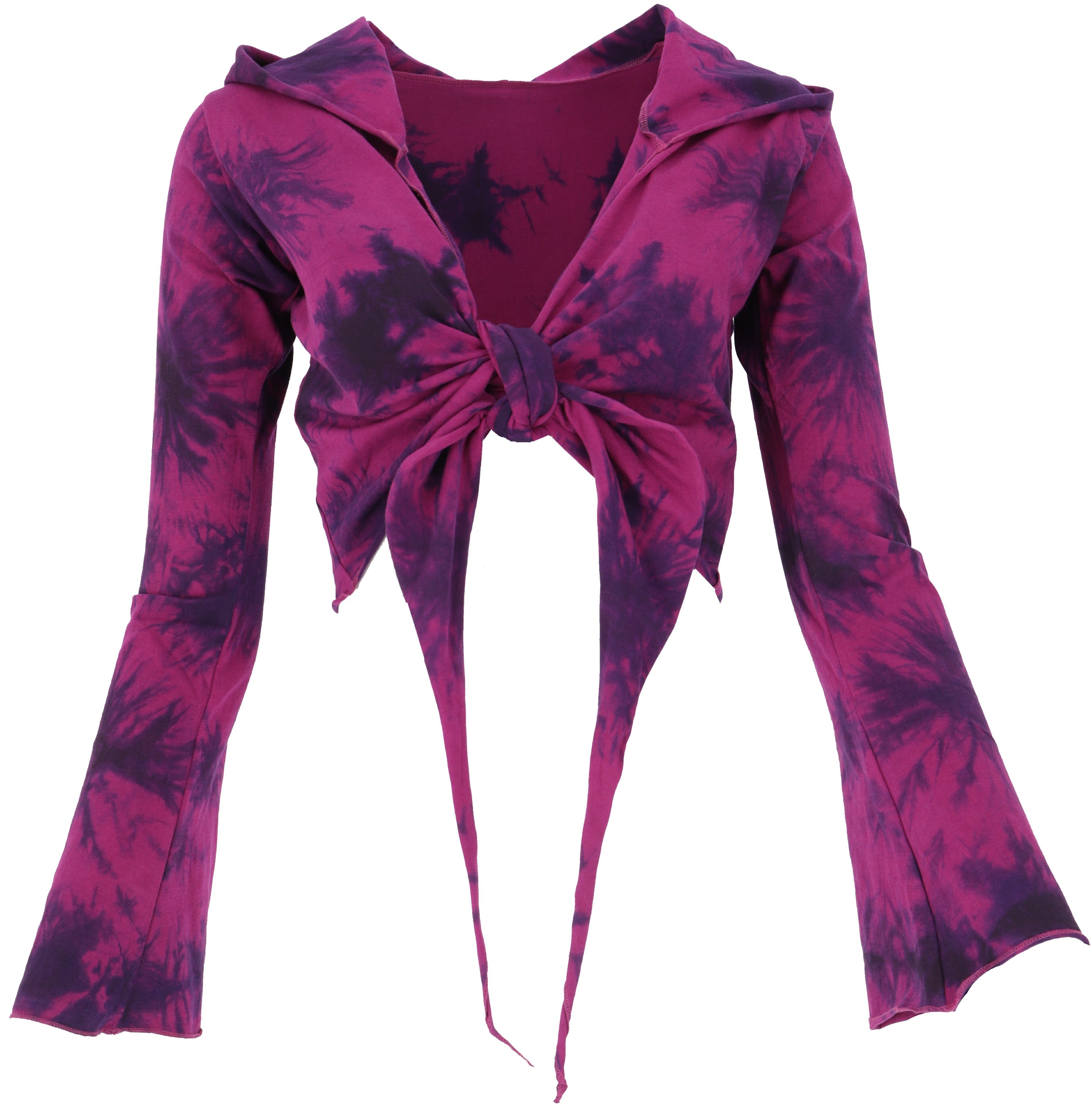 Batik/pink Yogatop, Bekleidung alternative Guru-Shop Wickeltop, Longsleeve mit.. Langarmshirt