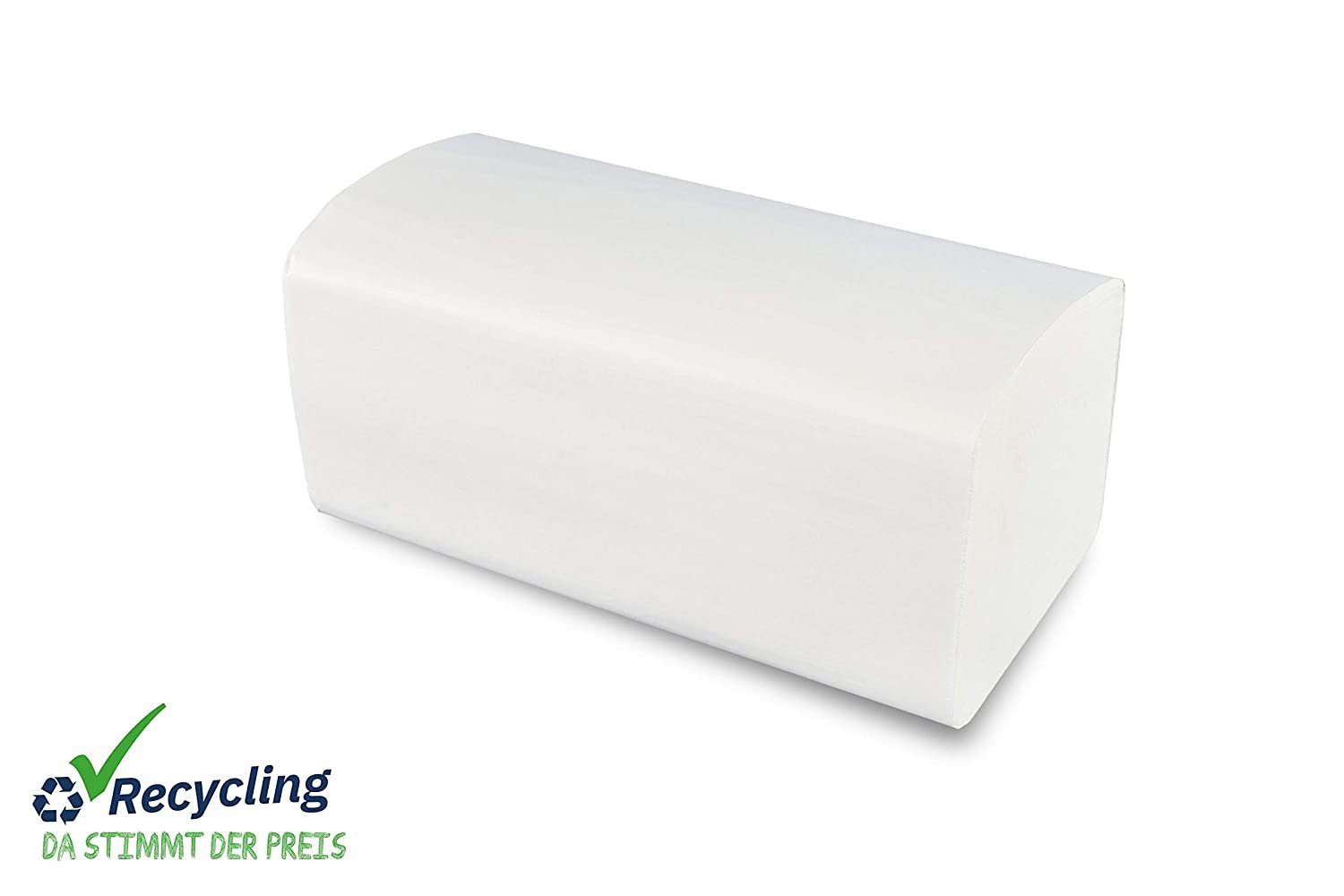 Hypafol Papierhandtuch Recycling extra weiß, 2-lagig, 24x21 cm, 4000 Blatt, ZZ/V-Falz