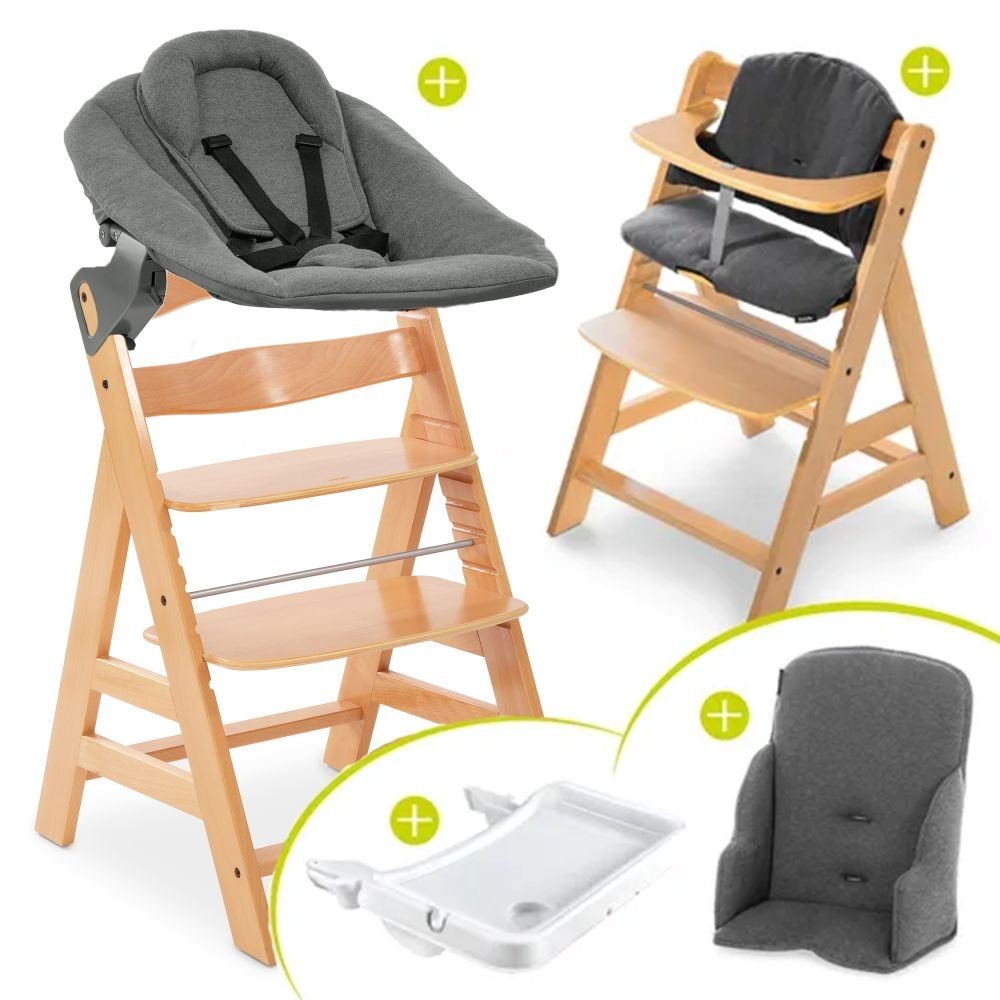 Hauck Hochstuhl Alpha Plus XXL Newborn Set, Babystuhl ab Geburt