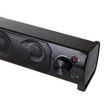 Audiocore AC955 2.0 PC-Lautsprecher (6 W, Soundbar-Funktion [Modulare Verbindung], RGB-Bleuchtung, 6W)