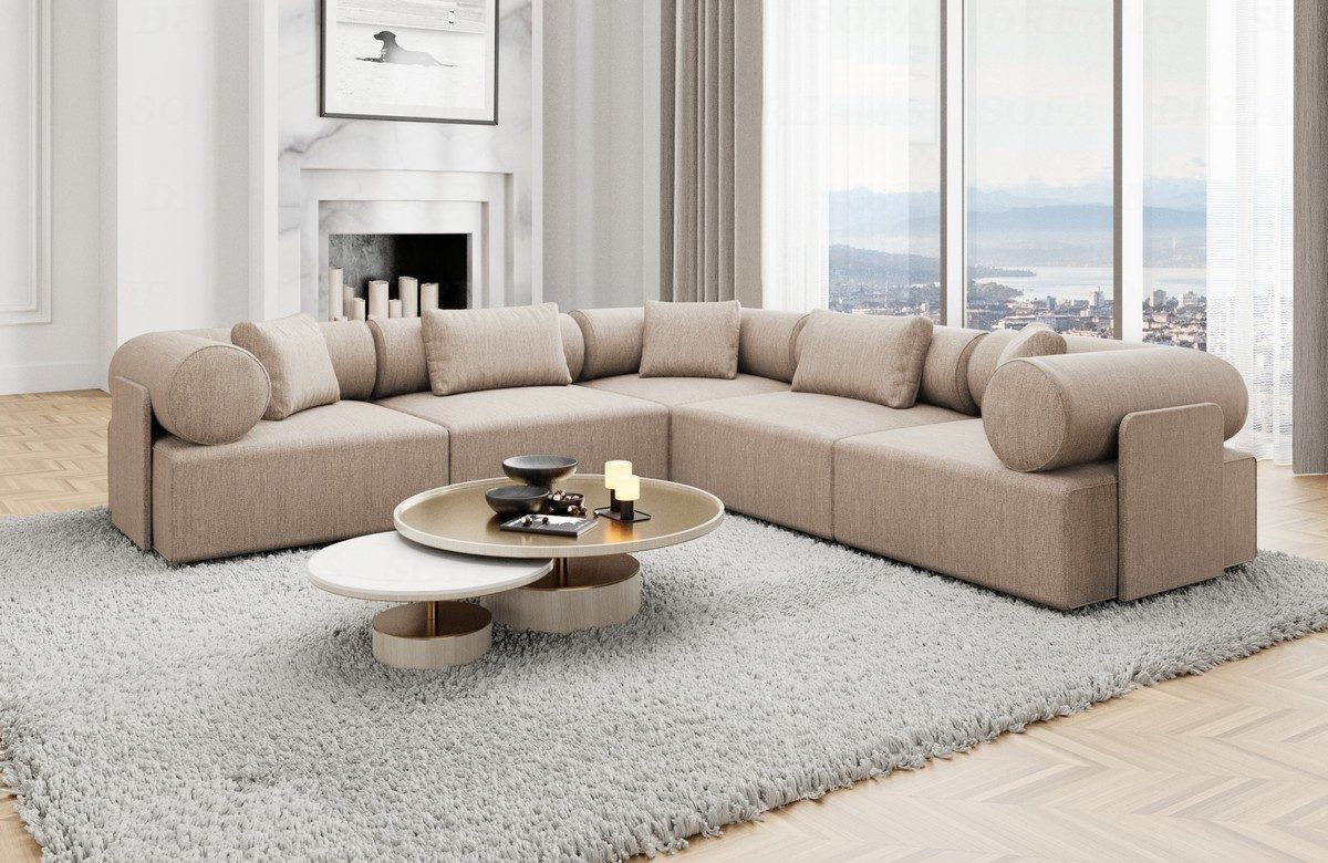 Sofa Dreams Ecksofa Loungesofa Stoff Sofa Eckcouch Polster Ecksofa Laguardia L Form, Loungesofa
