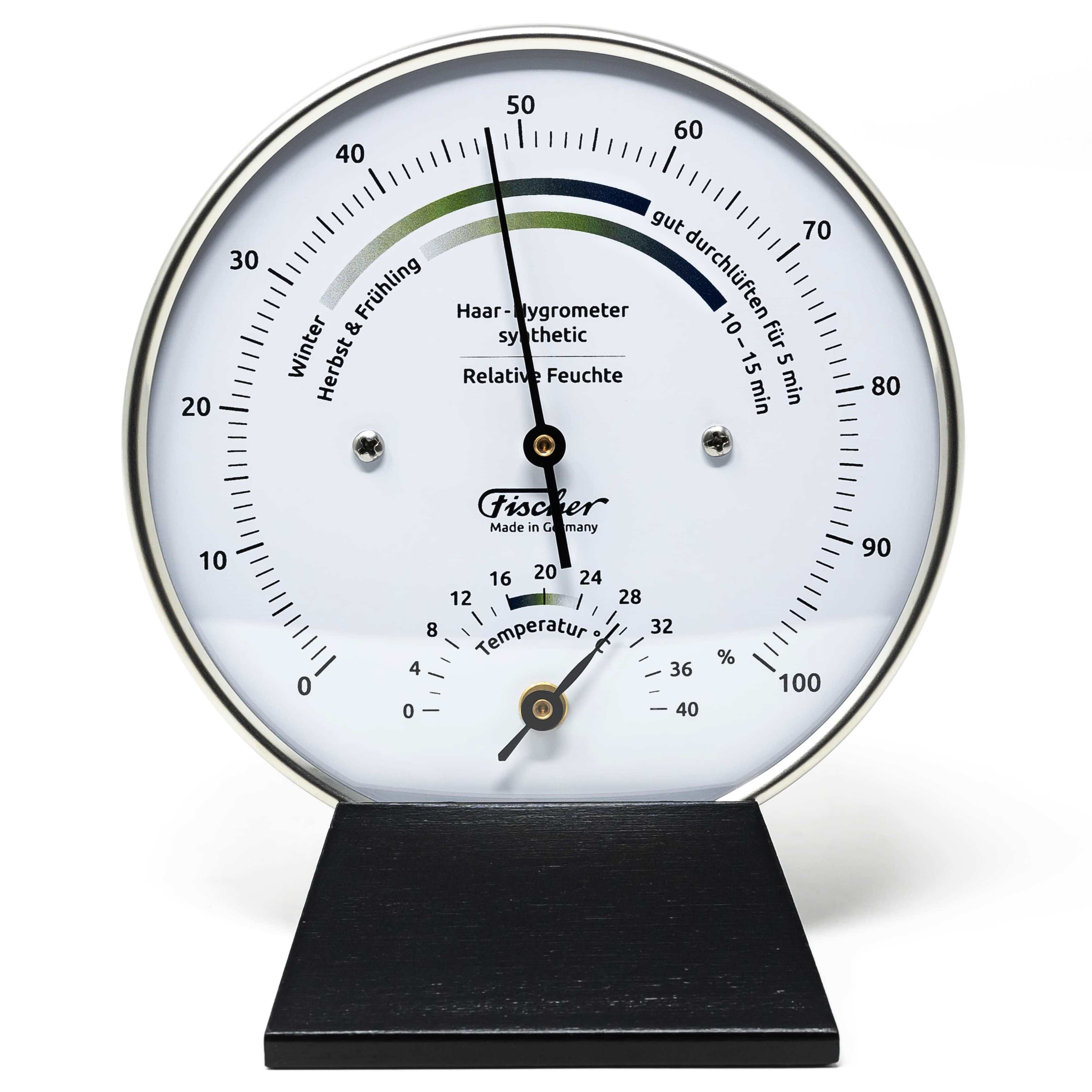 Fischer Klimamesser Fischer 122.01HT Wohnklima-Hygrometer mit Thermometer Made in Germany