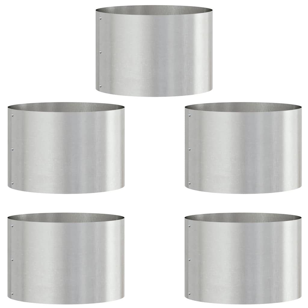 vidaXL Blumentopf Garten 5 pcs Silber günstig online kaufen