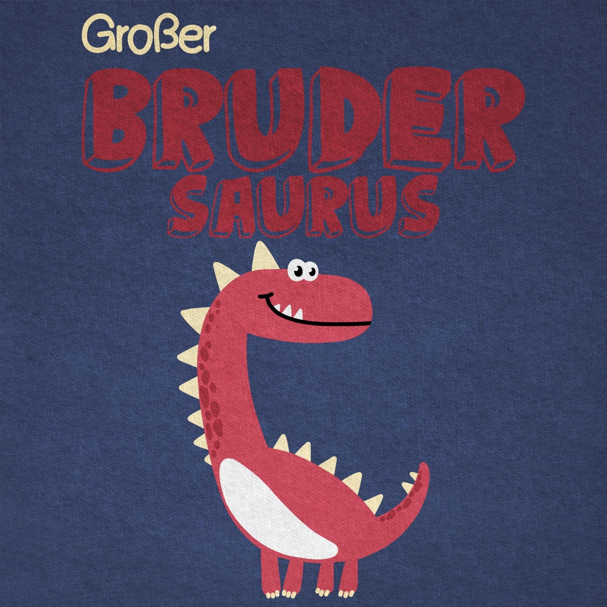 Großer Brudersaurus Dunkelblau Meliert 02 Bruder T-Shirt Großer Shirtracer