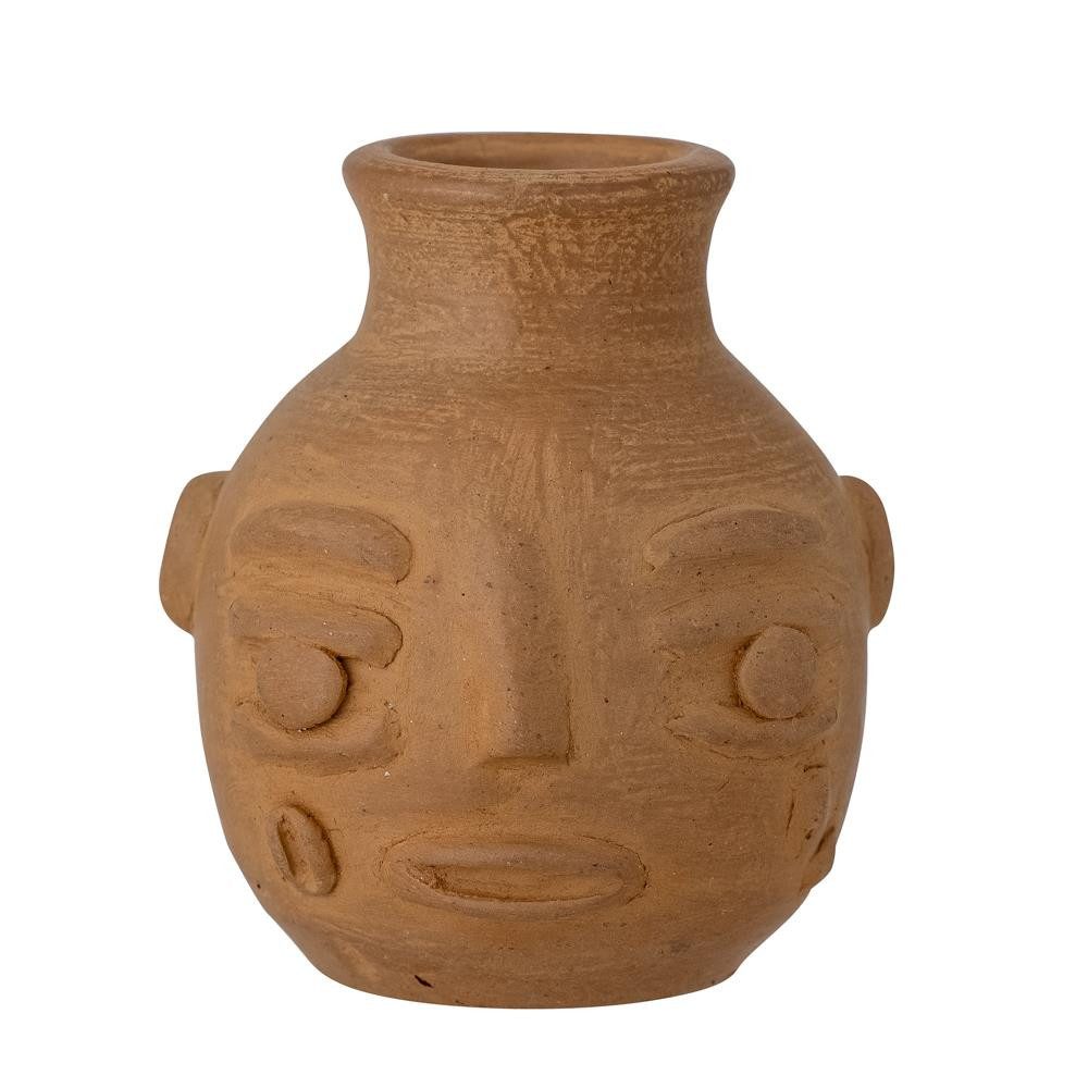 Bloomingville Dekovase Dede Deko-Vase Braun Terrakotta, Dekoobjekt Gesicht Design
