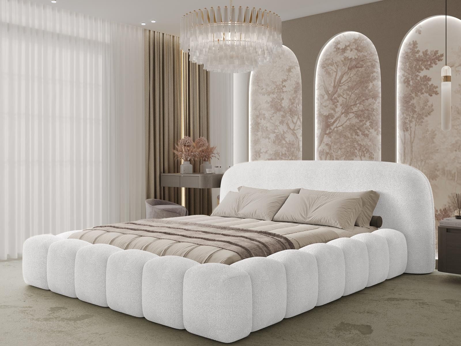 Compleo Polsterbett Exklusives Designerbett,Wolkenbett modern, abgerundetem günstig online kaufen