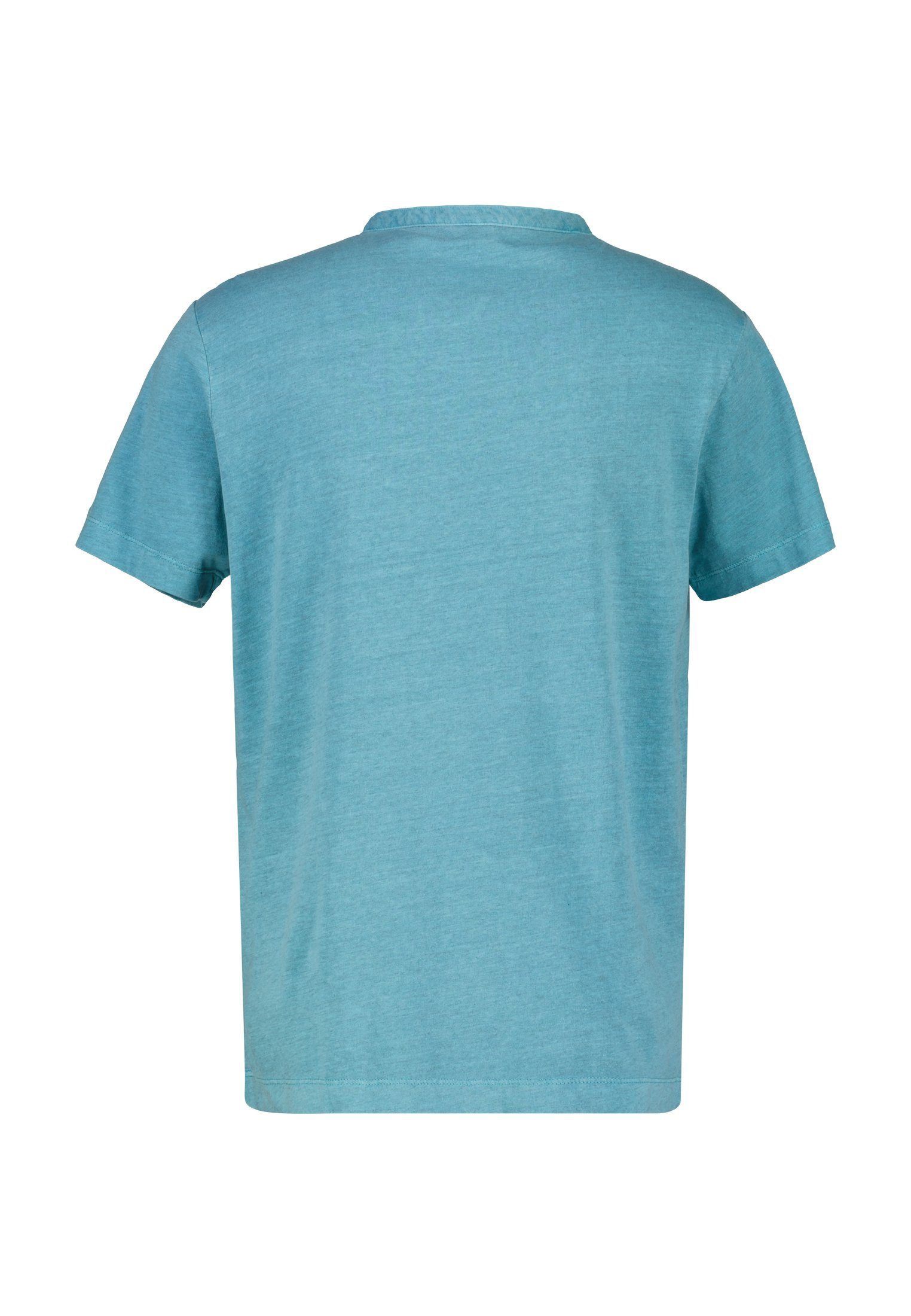 Serafino-Shirt LERROS in LIGHT TURQUOISE Kurzarmshirt LERROS Melangequalität