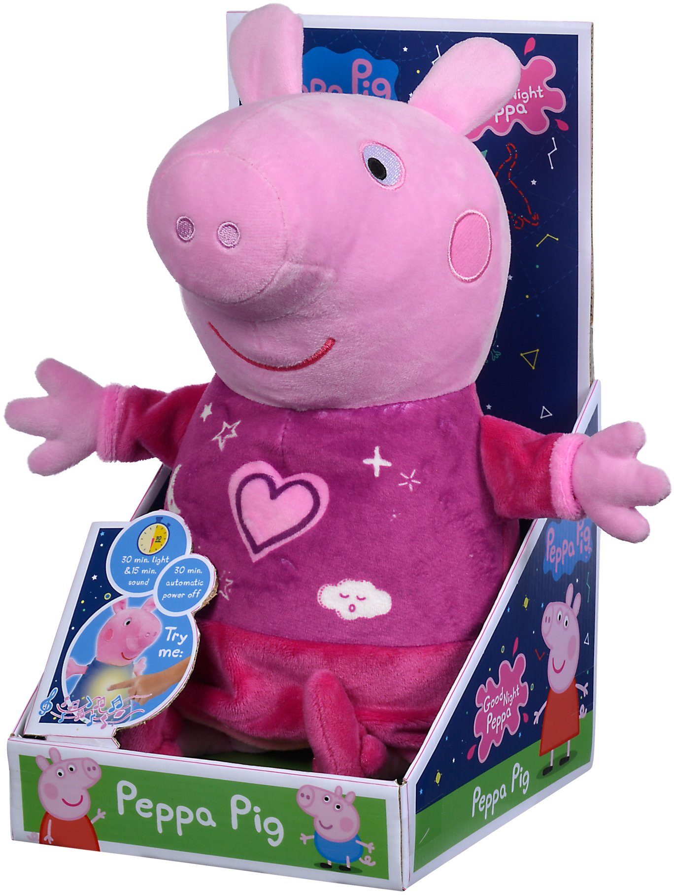 Peppa Schlummerlicht Gute mit und Nacht Pig, SIMBA Plüschfigur Sound Peppa,