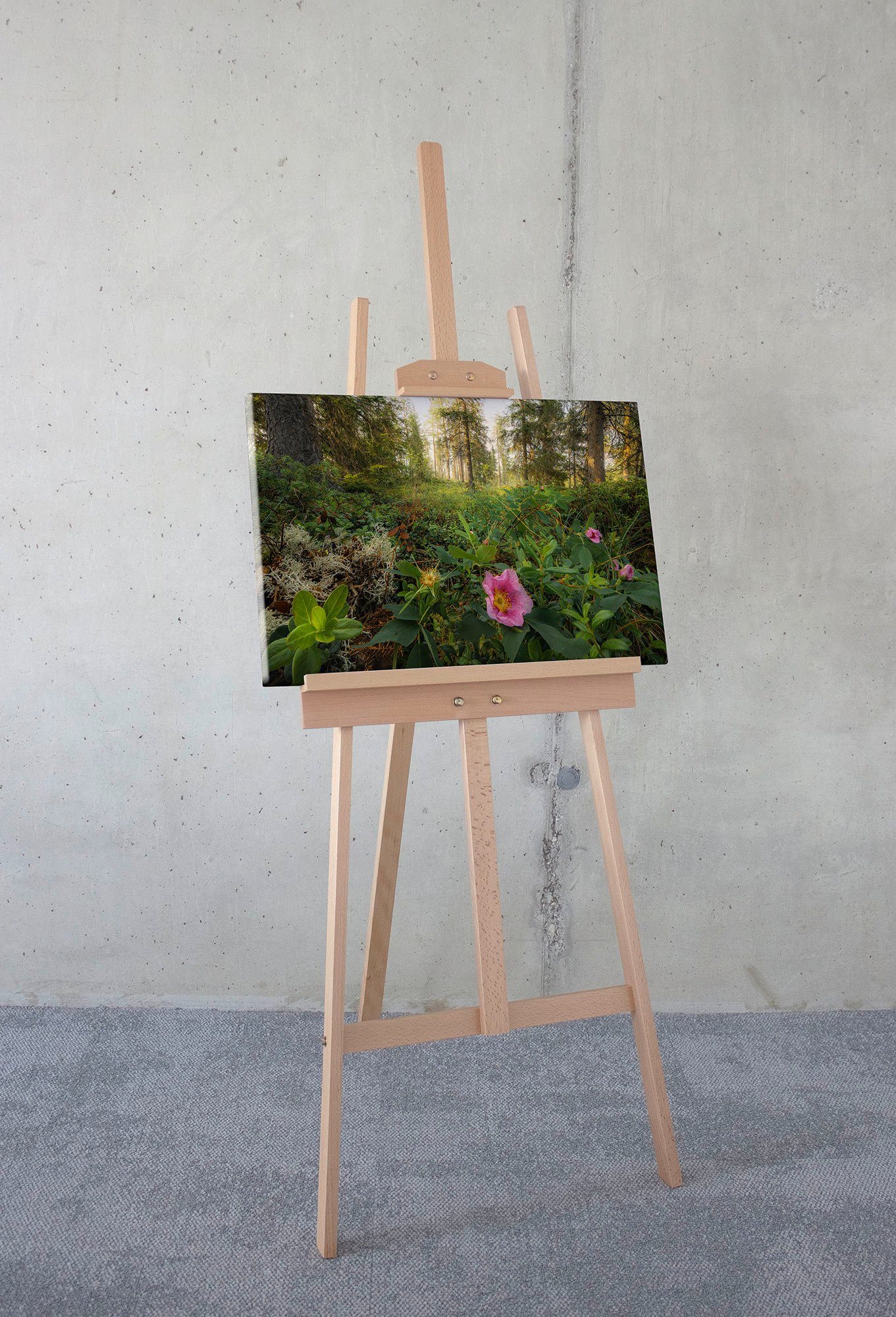 Komar Leinwandbild Charming Woods - Größe 60 x 40 cm, Baum, Berge, Blumen, Blätter, Foto, Jahreszeiten, Landschaft, Meer, Natur, Palmen, Strand (Packung, 1 St), Keilrahmenbild mi Echtholzrahmen