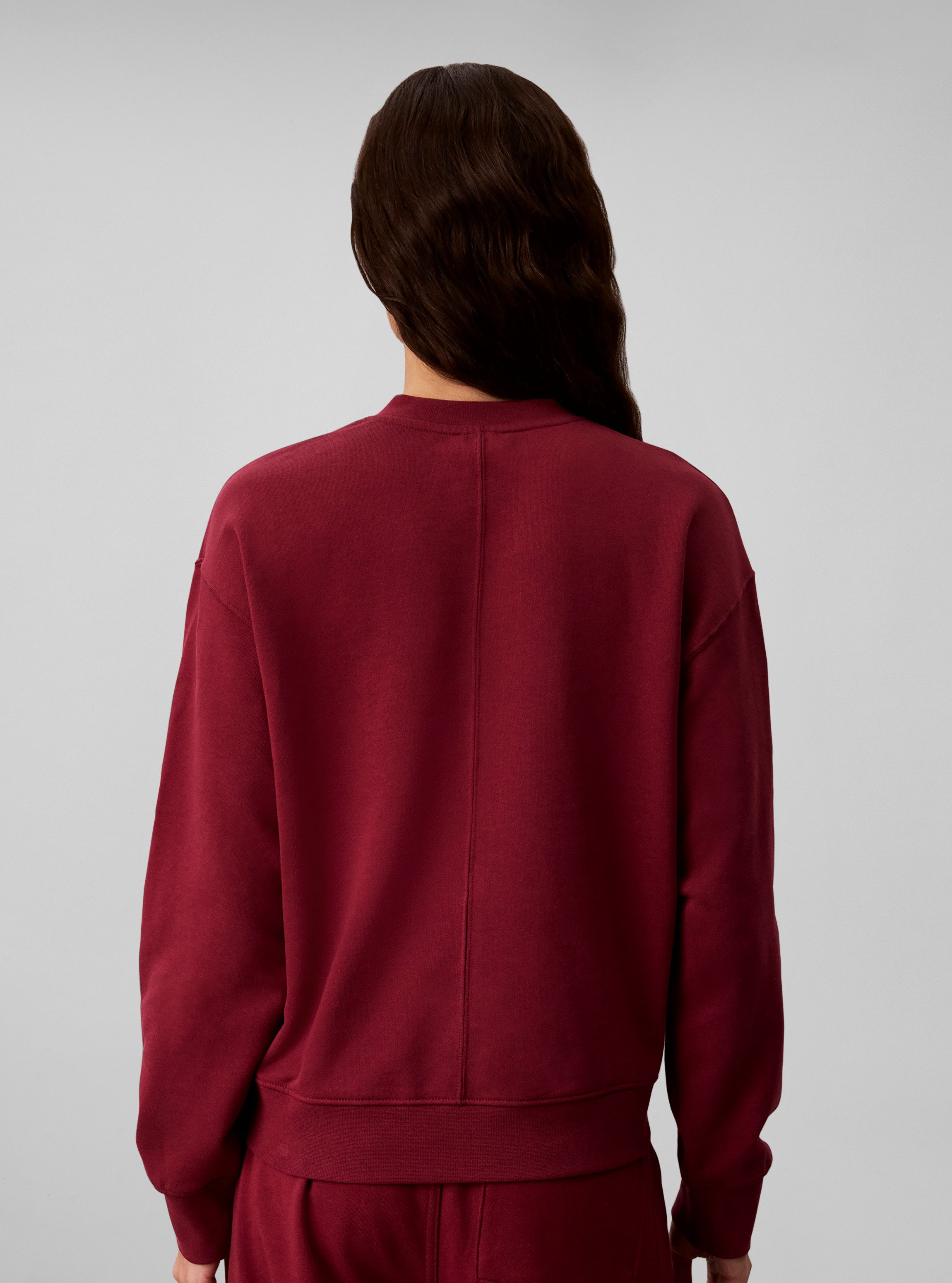 Calvin Klein Jeans Sweatshirt LS TERRY WOVEN LABEL VNK SWEATSH Regular fit mit V-Ausschnitt – Bild 4 von 5