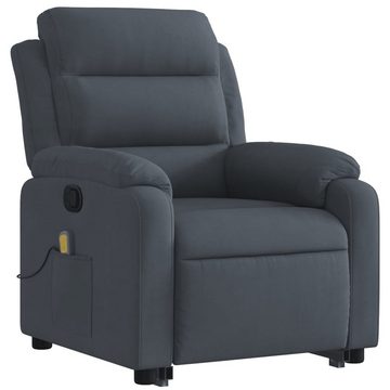 vidaXL Sessel Massagesessel mit Aufstehhilfe Dunkelgrau Samt (1-St)